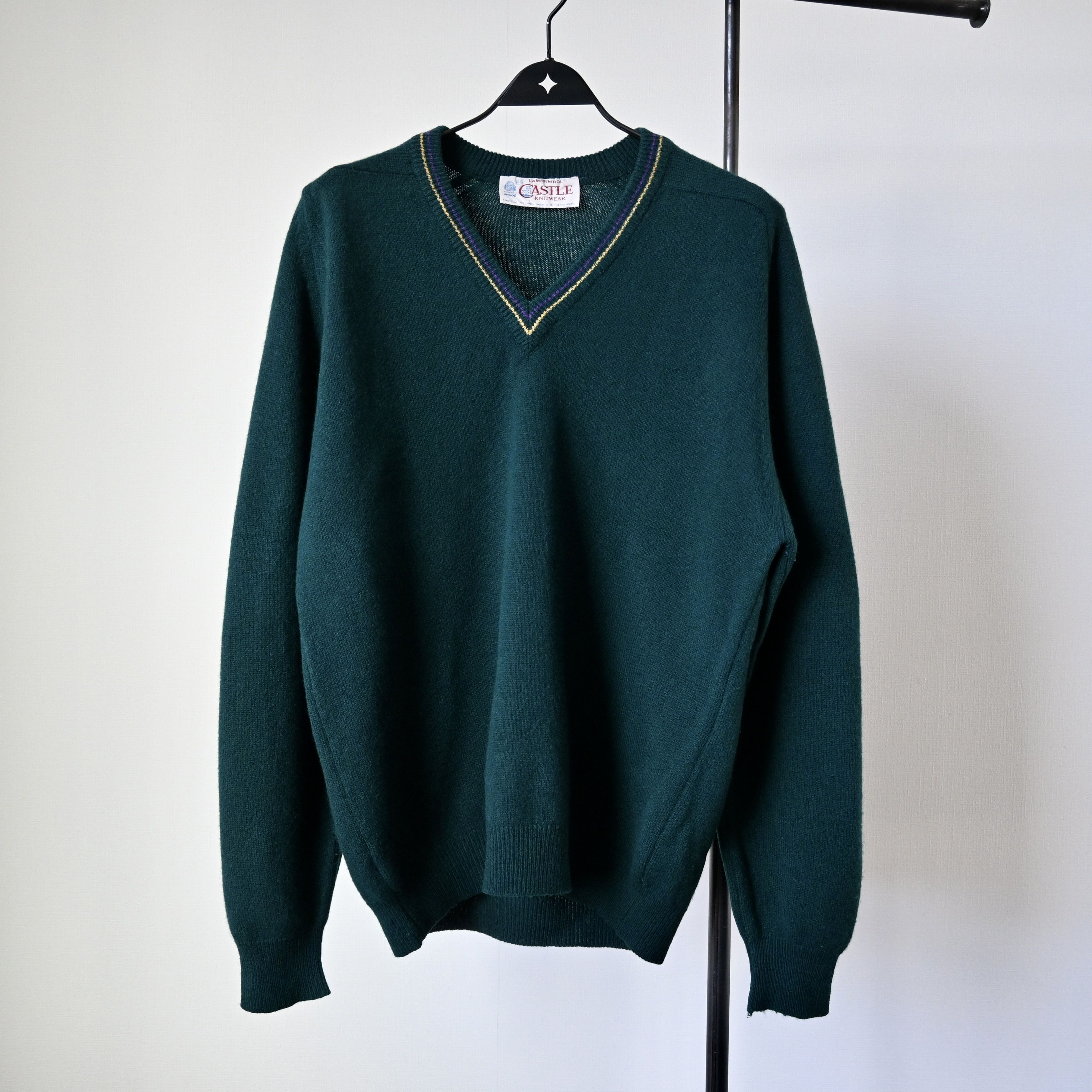 Vintage VTG 1990s CASTLE KNITWEAR lambs wool sweater made in Ireland Size US L / EU 52-54 / 3 - 1 Thumbnail