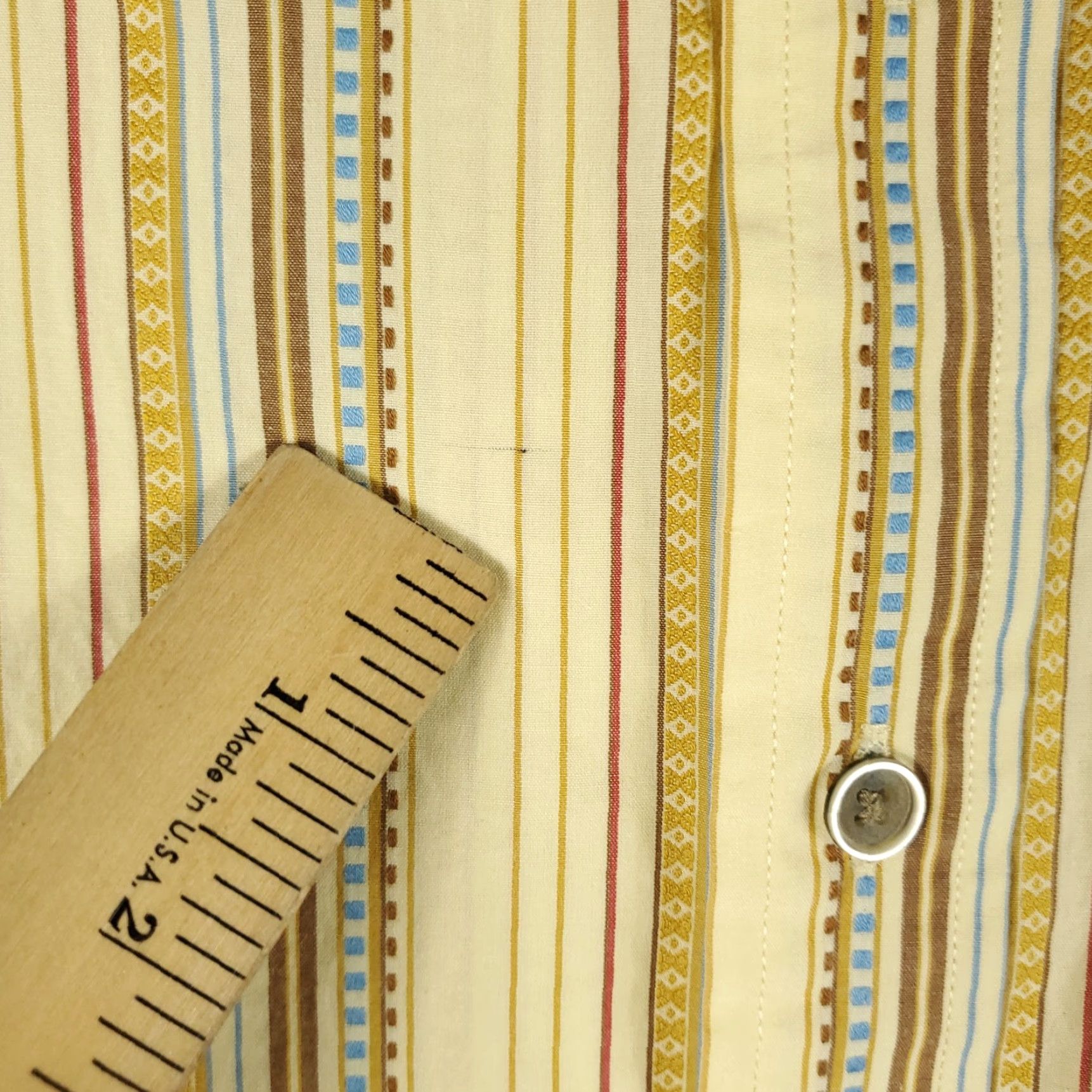 Robert Graham Robert Graham Shirt Mens XL Yellow/Beige Striped Button Up Long Sleeve Size US XL / EU 56 / 4 - 4 Thumbnail