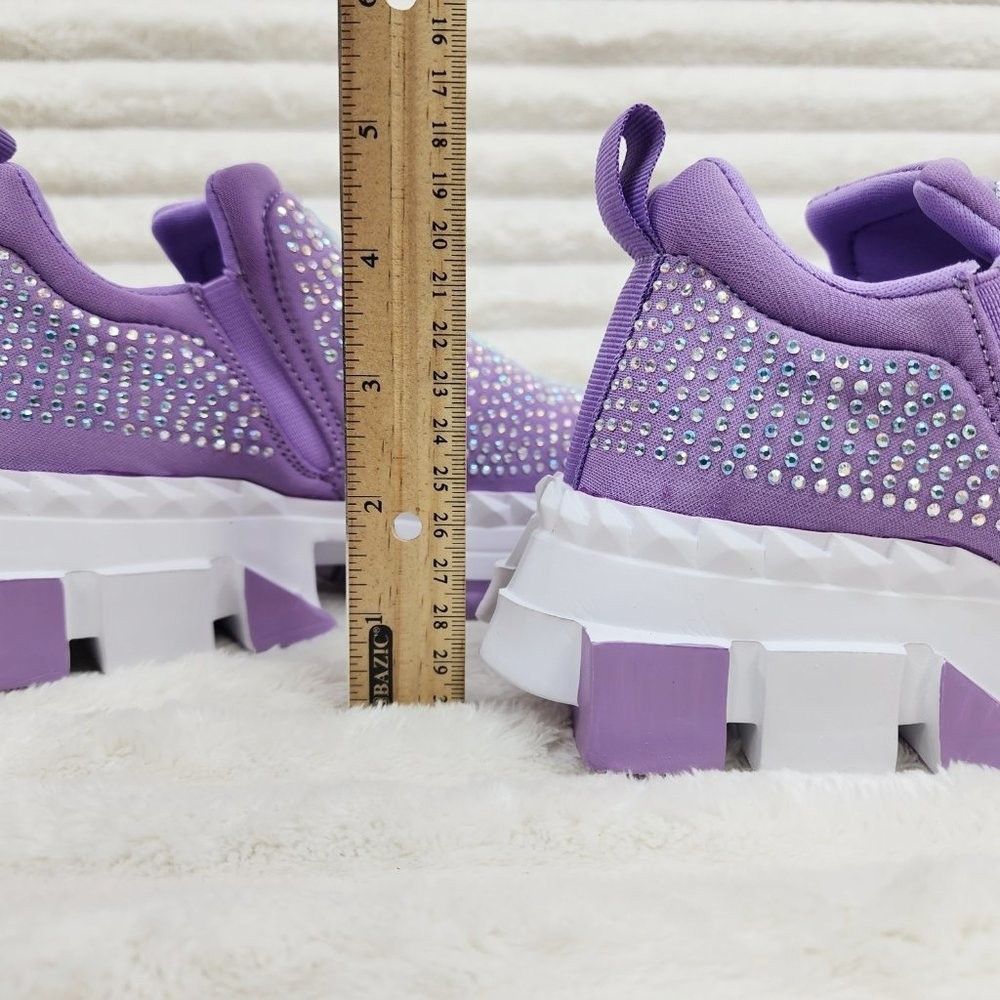Other Presto Light Weight Slip on Light Purple Rhinestone Sneakers Size US 8 / IT 38 - 9 Thumbnail