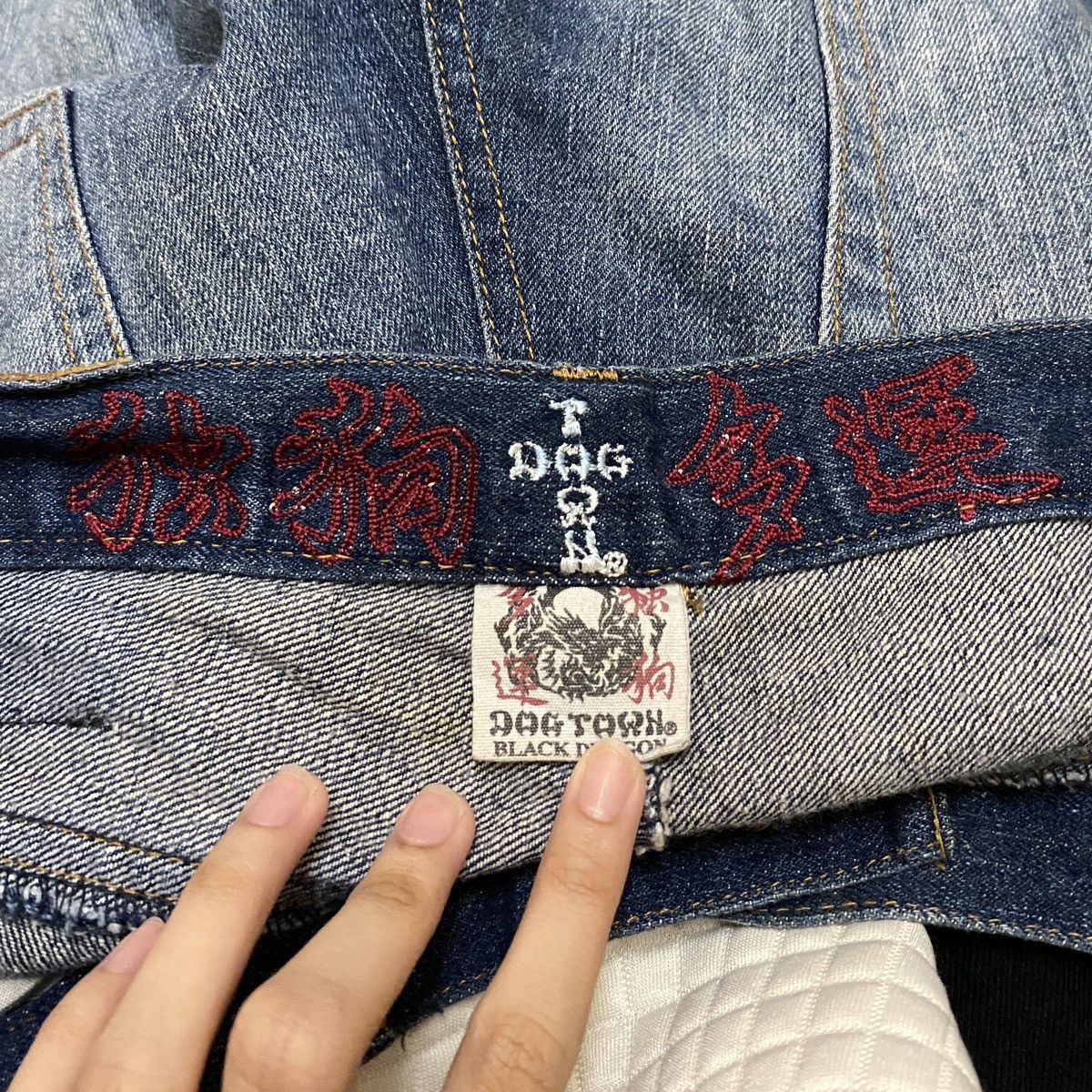 Dogtown Rare Design Vintage Brand Dog Town Sukajan Baggy Jeans 1990s Size US 33 - 12 Thumbnail