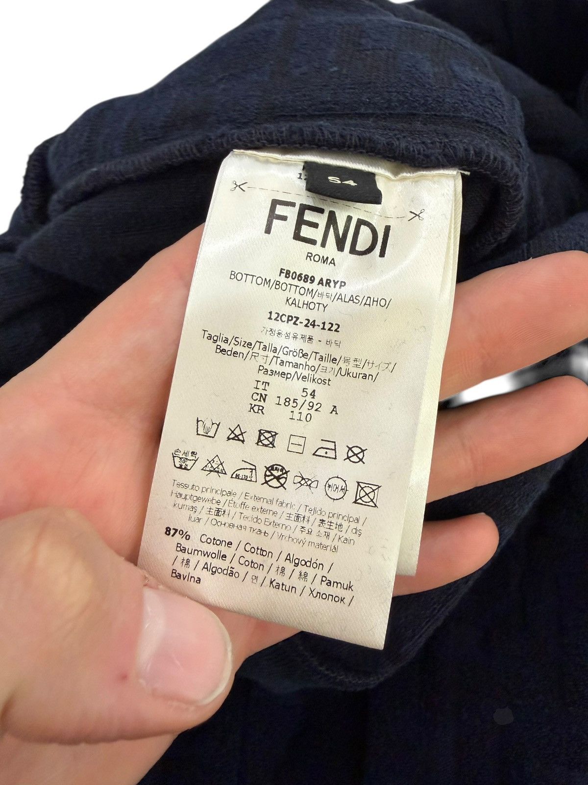 Fendi Fendi F Print Navy Towel Shorts Size US 38 / EU 54 - 6 Thumbnail