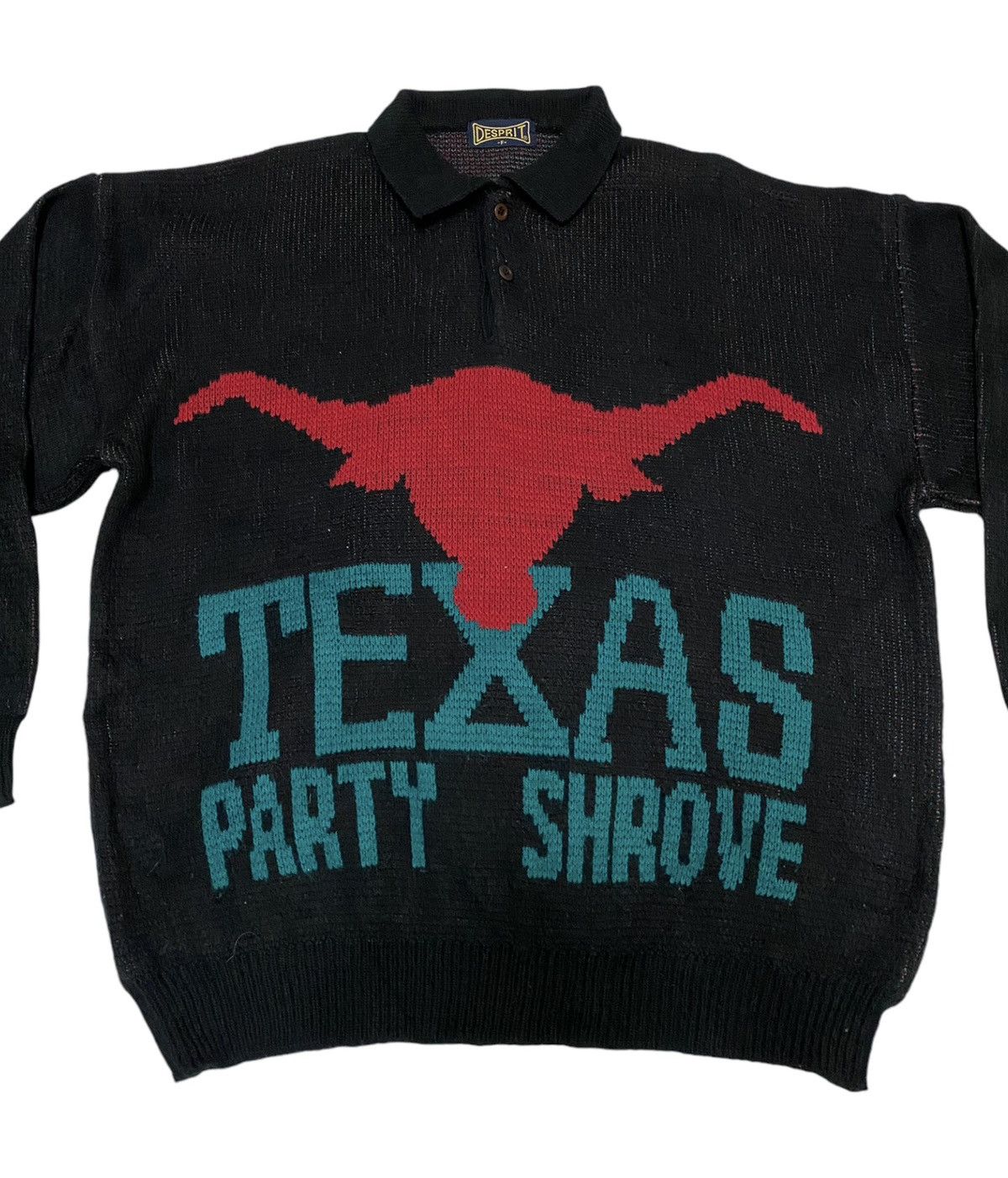 Cowboy Equipment × Vintage Desprit Texas Cowboy Screen Collar Knit (C4) Size US L / EU 52-54 / 3 - 2 Thumbnail