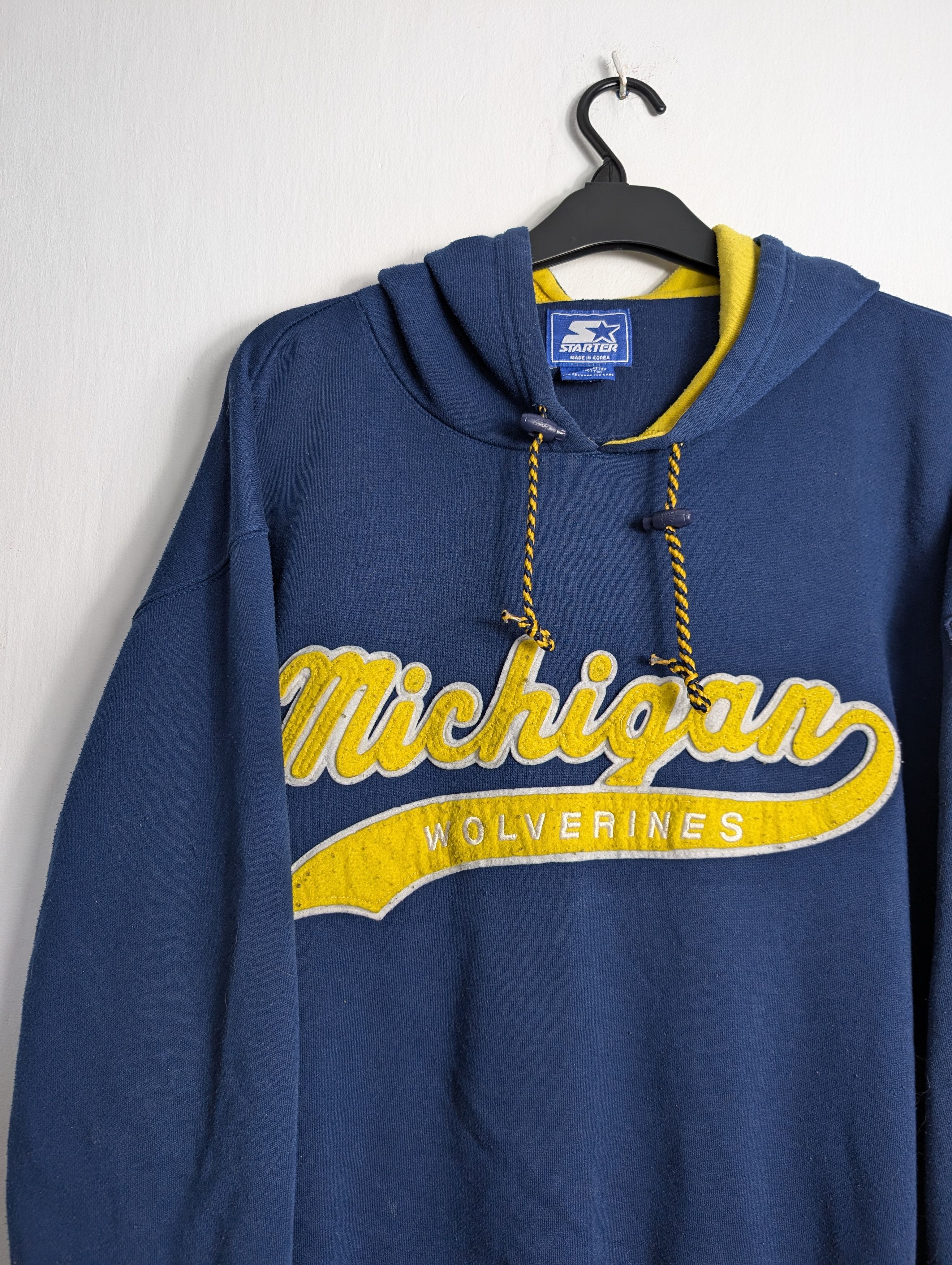 Starter Vintage 90s Starter Michigan Hoodie Retro Boxy Streetwear Size US L / EU 52-54 / 3 - 3 Thumbnail