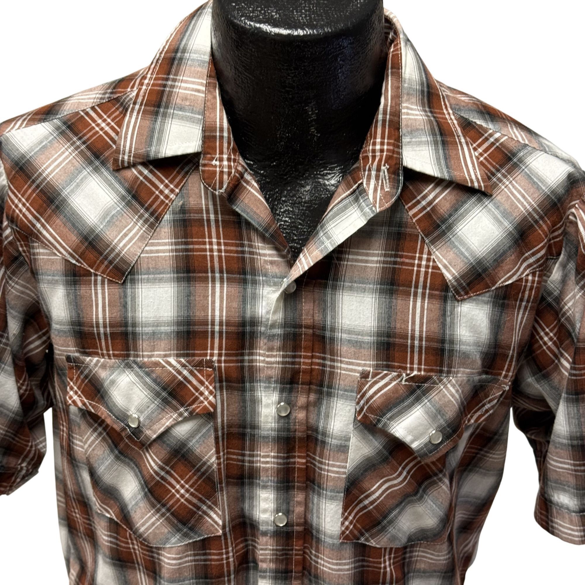 Other Vtg Ely Cattleman SHADOW PLAID Cowboy WESTERN Shirt Size US M / EU 48-50 / 2 - 2 Thumbnail