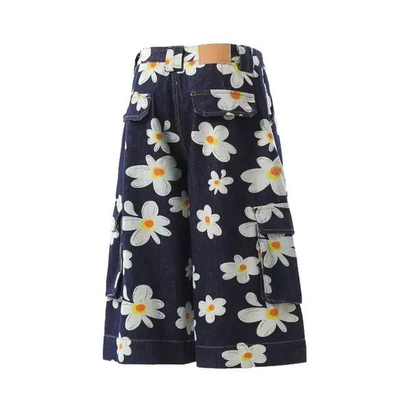 Vintage VIBE Street daisy print baggy denim shorts Size US 30 / EU 46 - 3 Thumbnail