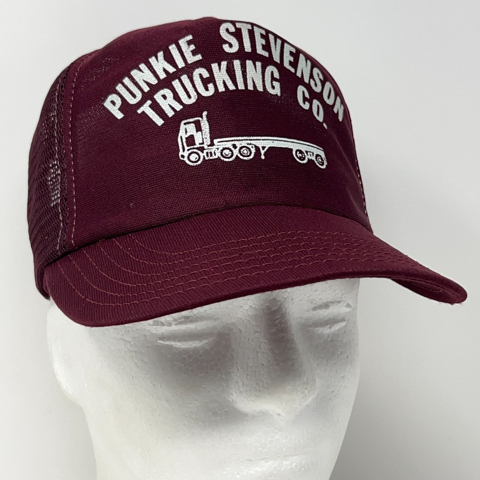 Vintage Vintage 80s Punkie Stevenson Trucking Co Trucker Hat Cap Red Size ONE SIZE - 10 Thumbnail
