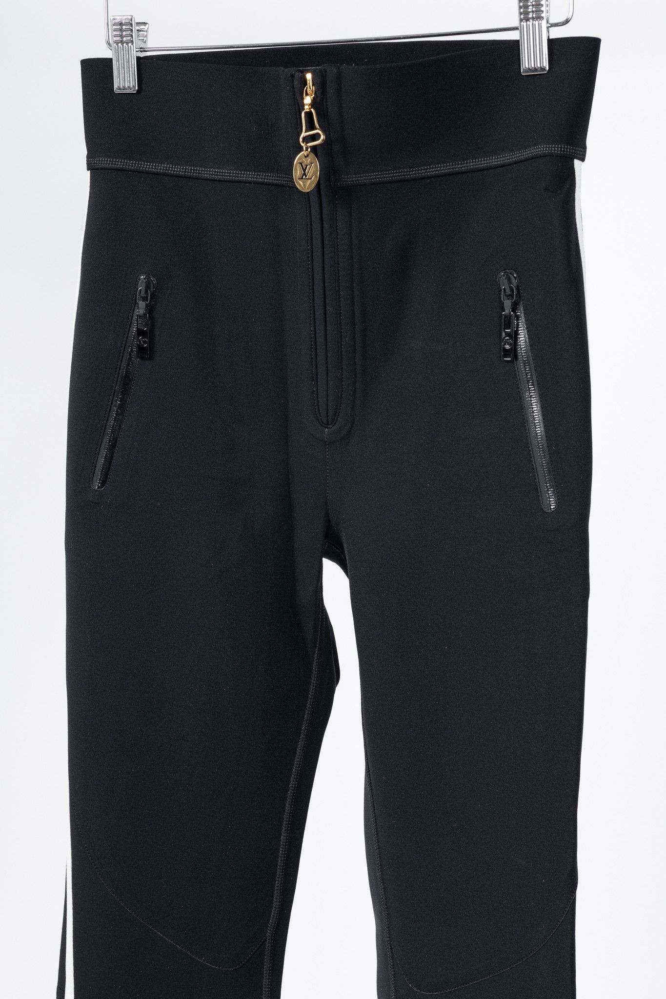 Louis Vuitton Louis Vuitton Black Stretch Piped Flared Pants Size 26" / US 2 / IT 38 - 3 Thumbnail
