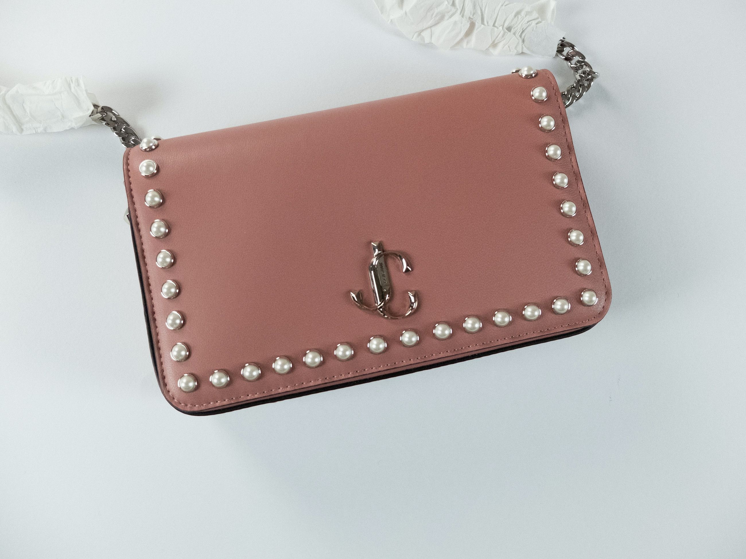 Jimmy Choo JIMMY CHOO JC Wallet blush pink small crossbody shoulder bag Size ONE SIZE - 7 Thumbnail