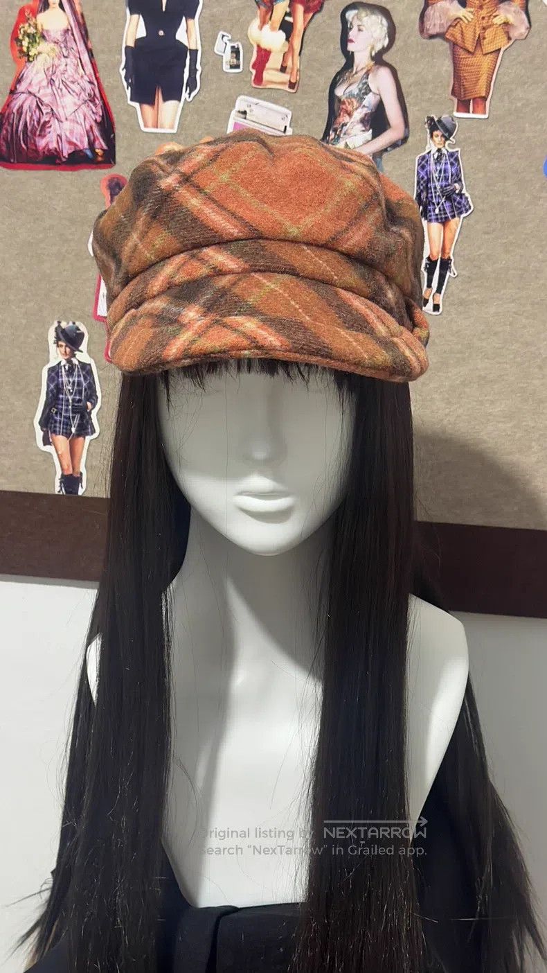 Vivienne Westwood Vivienne Westwood Out-of-Print Orange Plaid Newsboy Hat Size ONE SIZE - 2 Thumbnail