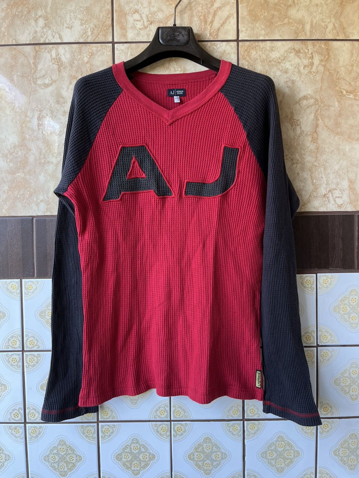 Armani Armani jeans 2000 waffle long sleeve Size US L / EU 52-54 / 3 - 1 Thumbnail