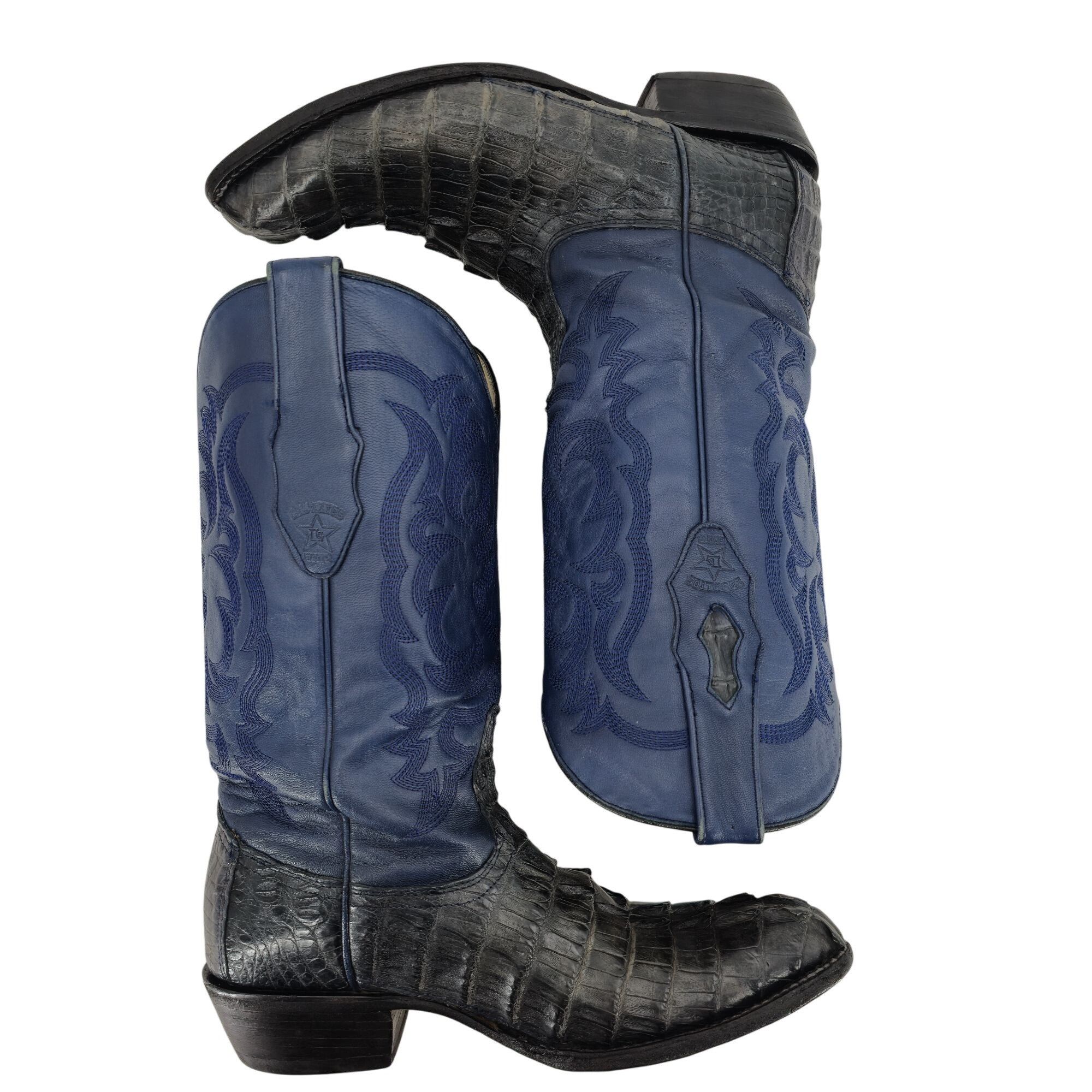 Los Altos Boots Los Altos Mens 10EE Blue Genuine Exotic Crocodile Leather Size US 10 / EU 43 - 10 Thumbnail