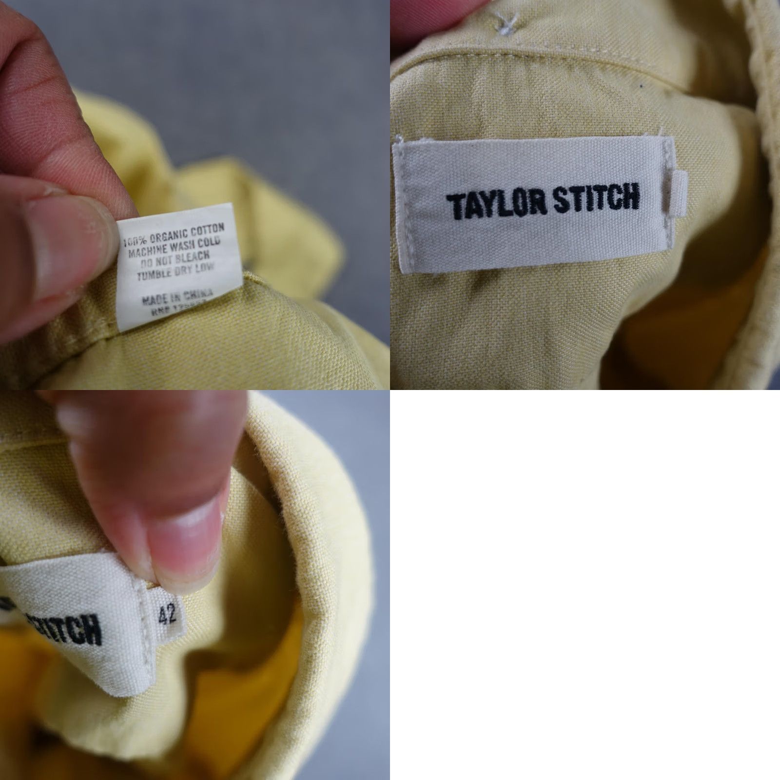 Taylor Stitch Taylor Stitch Shirt Mens 42 Yellow Button-Down Long Sleeve Organic Cotton VTG Size US XL / EU 56 / 4 - 9 Thumbnail