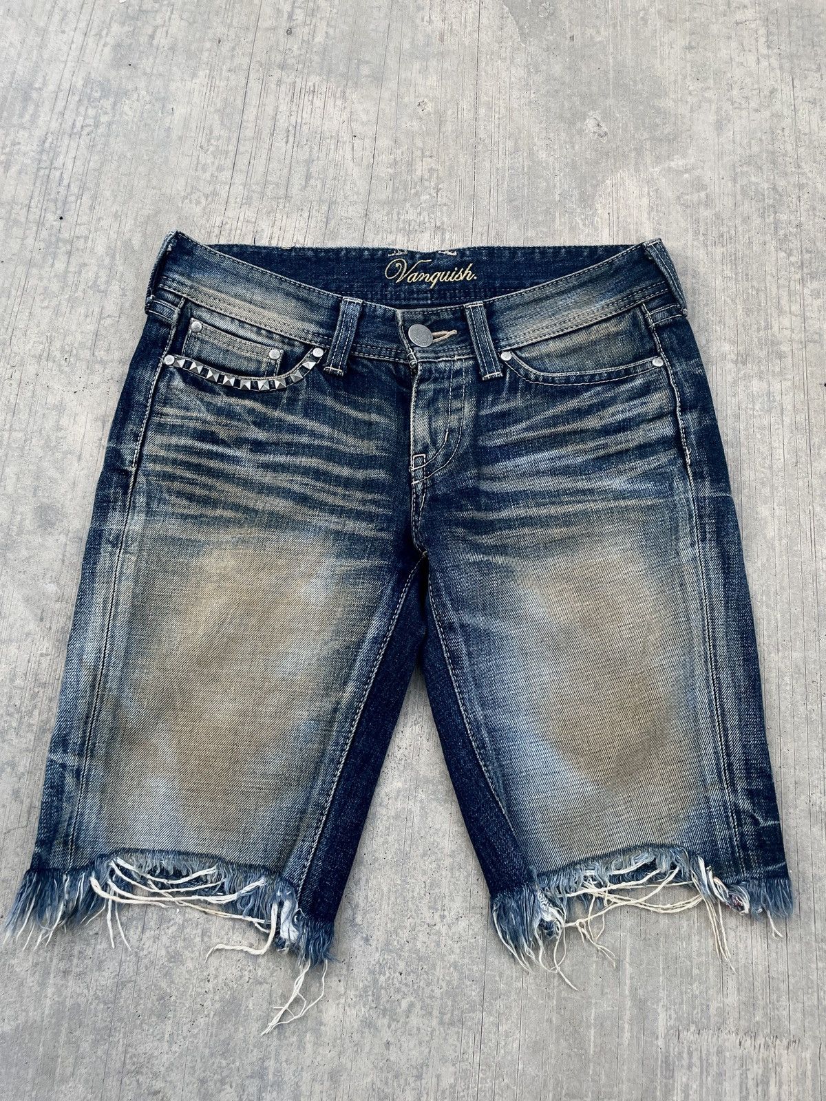Vanquish 💥RARE💥VANQUISH STUDDED MUDWASH SHORT PANTS ARCHIVE PUNK Size US 31 - 1 Thumbnail