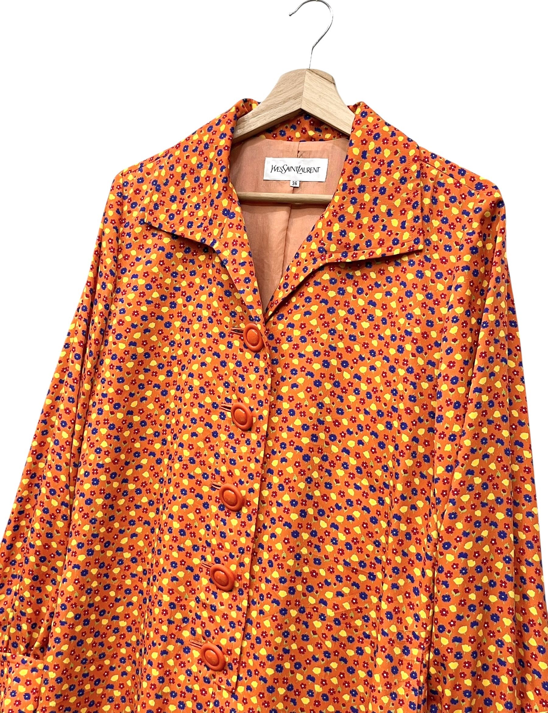 Yves Saint Laurent 🔥Vintage Yves Saint Laurent Floral Half Button Dress Japan Size M / US 6-8 / IT 42-44 - 4 Thumbnail