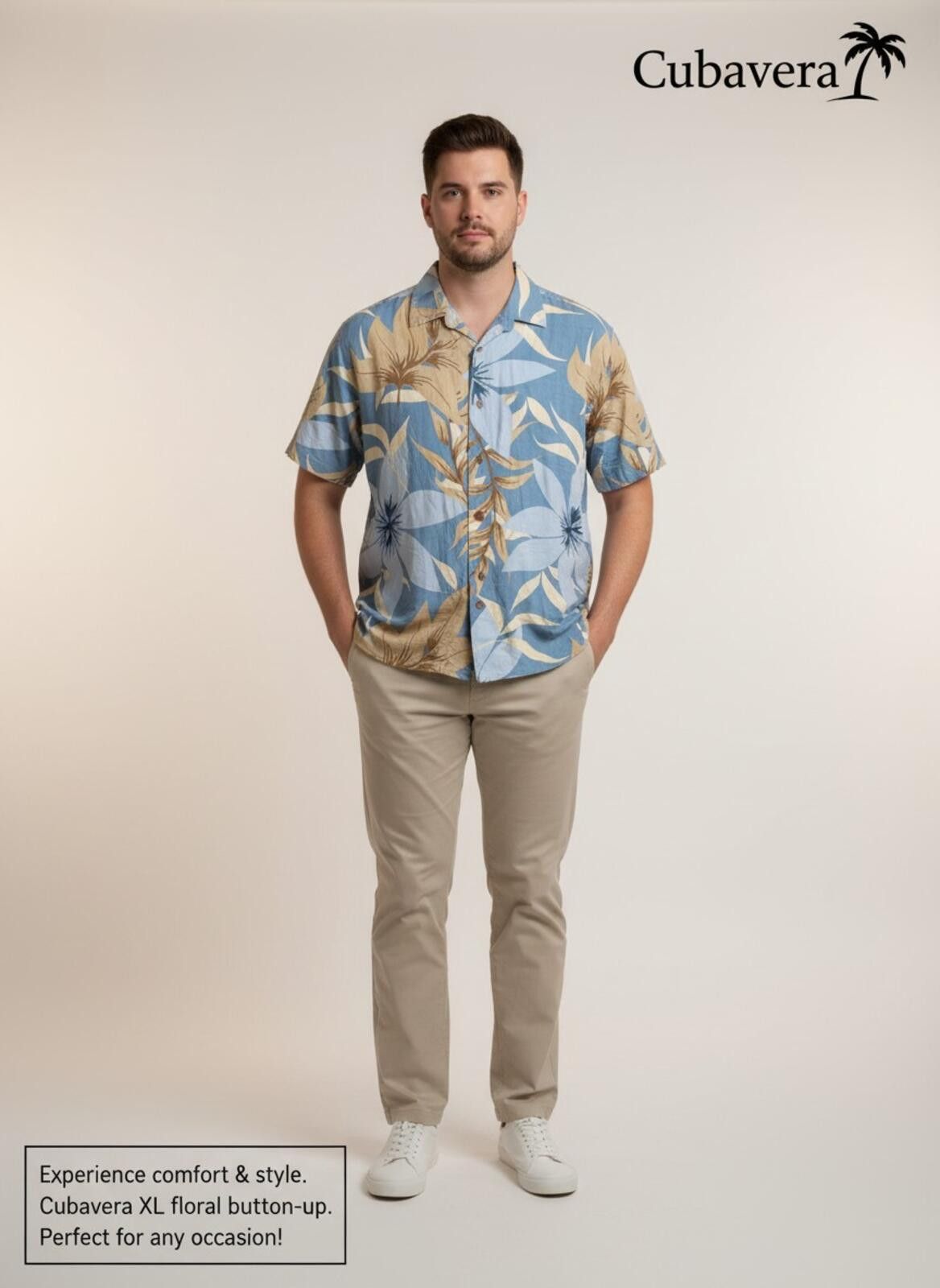 Cubavera Cubavera XL Button-Up Short Sleeve Floral Shirt Size US XL / EU 56 / 4 - 2 Thumbnail