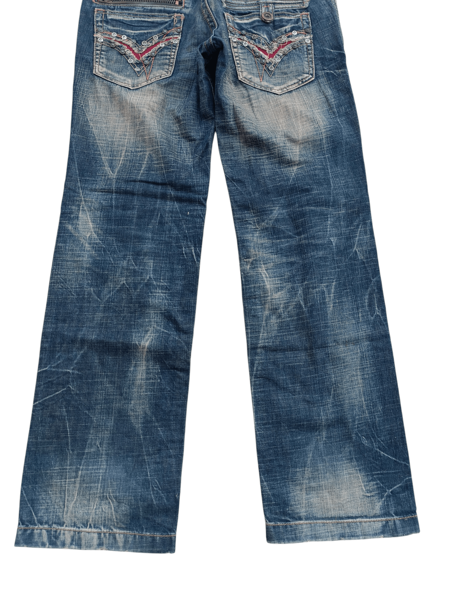 Japanese Brand Lolita Jeans Rusty Wash Whiskers Faded Denim E017 Size US 34 / EU 50 - 8 Thumbnail