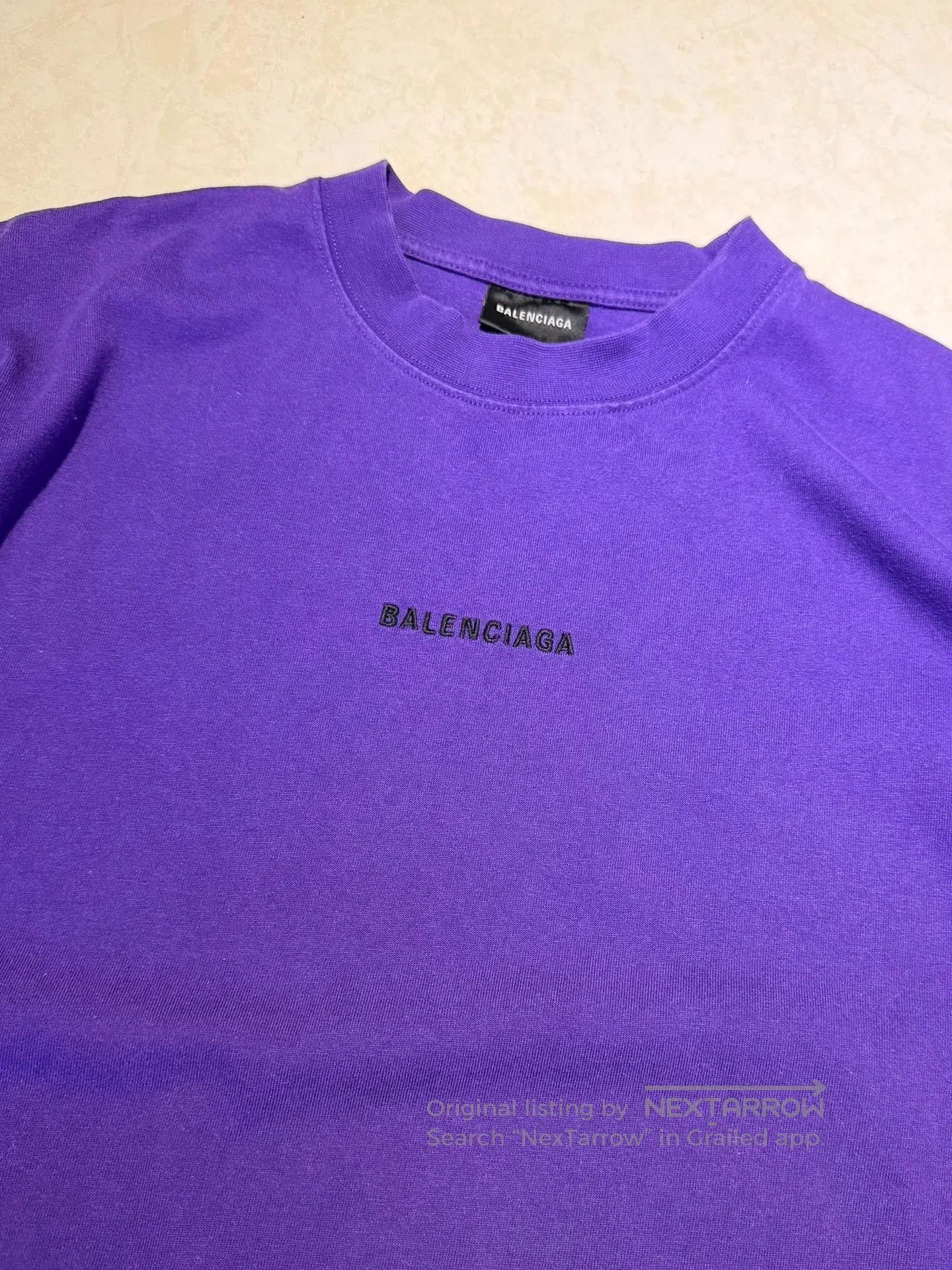 Balenciaga Balenciaga Purple Logo High Neck T. Size XS / US 0-2 / IT 36-38 - 4 Thumbnail