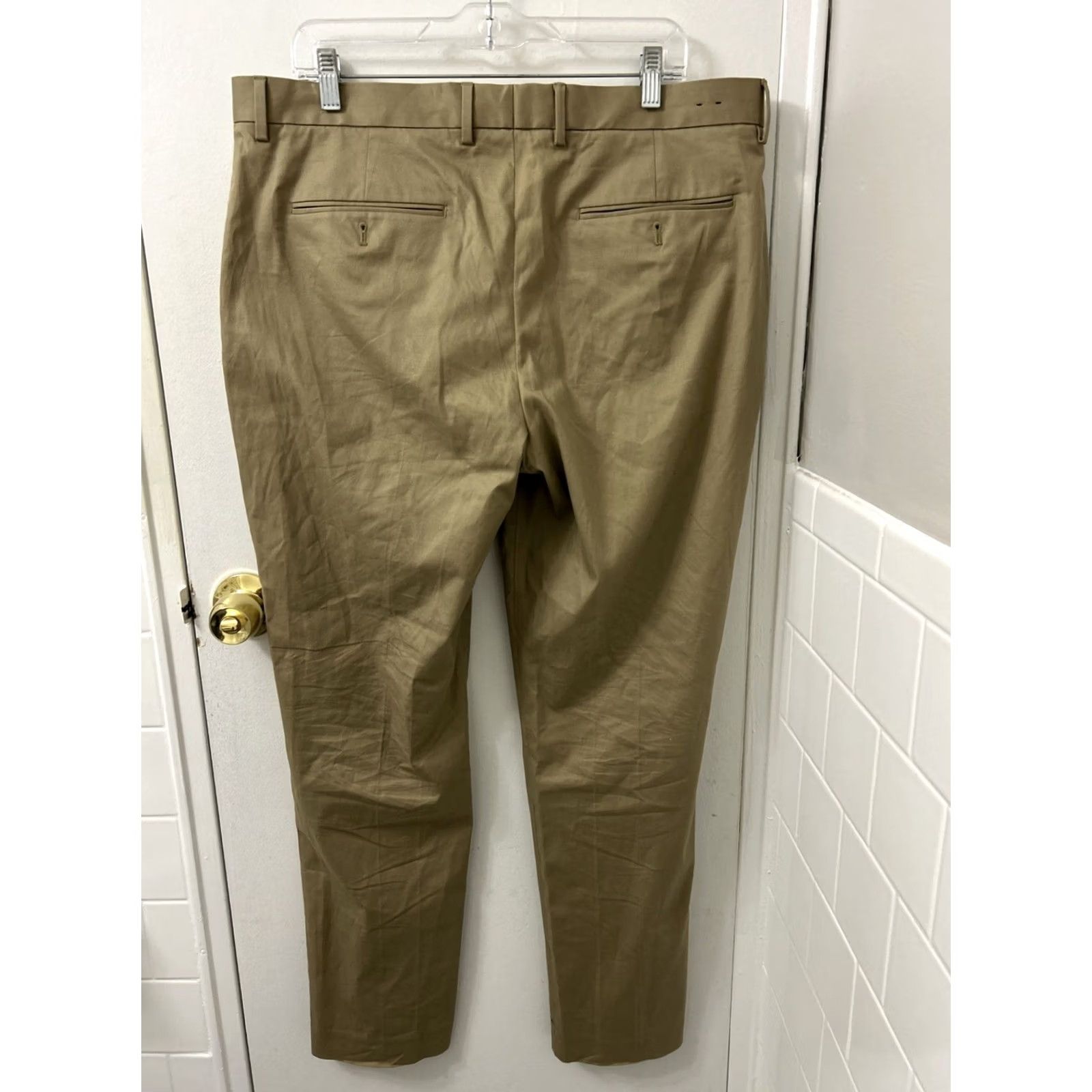 J.Crew J.CREW Bowery Pants Mens 36x32 Khaki Slim Straight Pockets Zip Button Dress Workwear Casual Pant Size US 36 / EU 52 - 6 Thumbnail