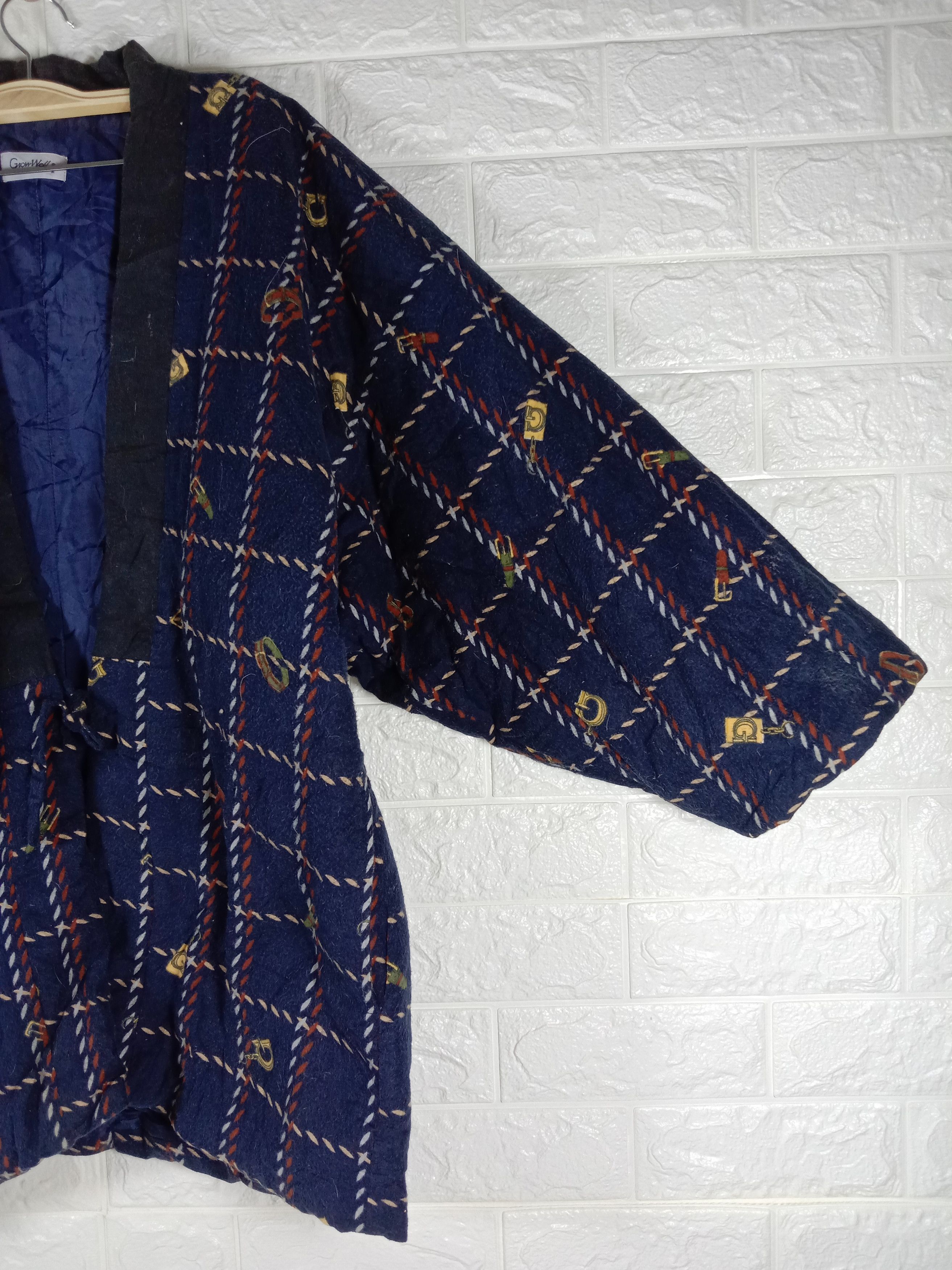 Japanese Brand Vintage Japanese Plaid Hanten Noragi Style Kimono Cardigan Size US XL / EU 56 / 4 - 4 Thumbnail
