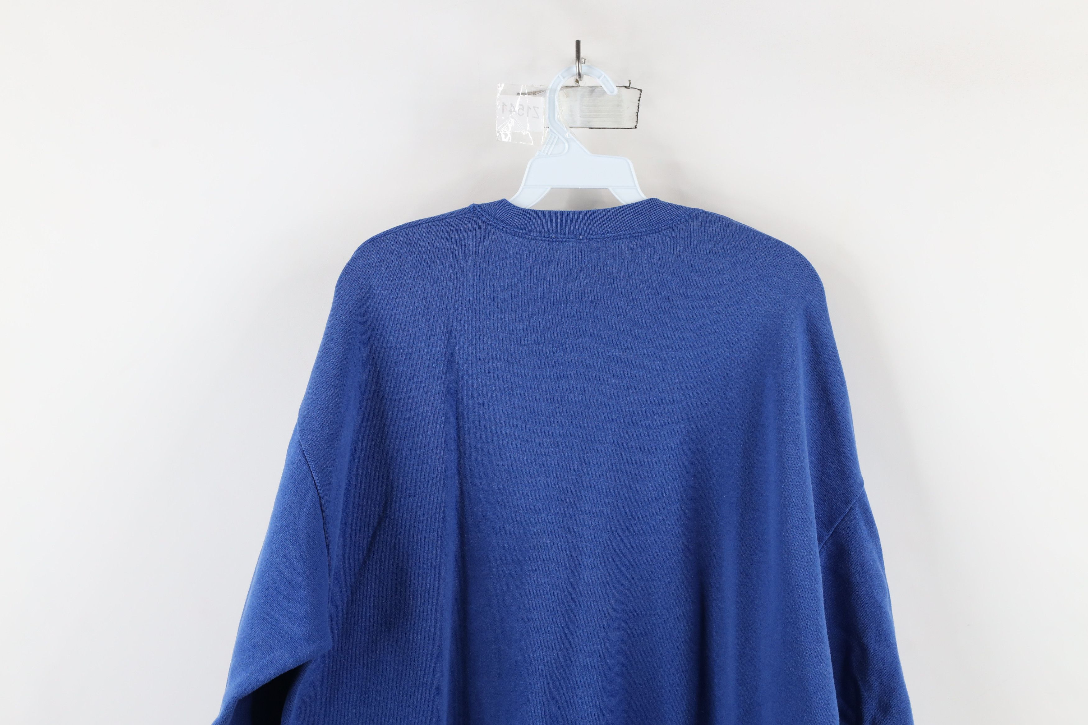 Vintage Vintage 90s Streetwear Crewneck Sweatshirt Royal Blue USA Size US XL / EU 56 / 4 - 15 Thumbnail