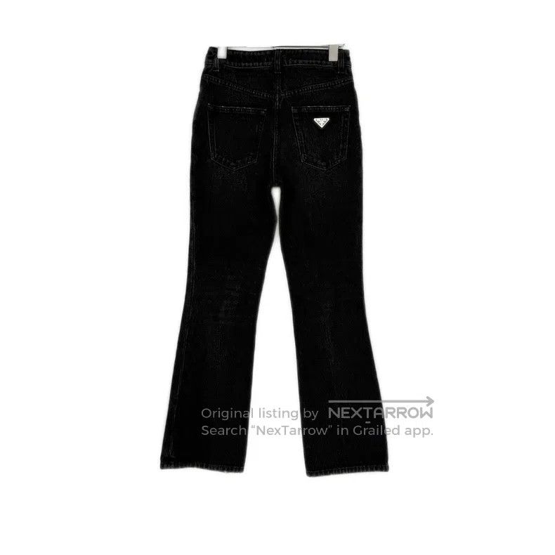 Prada Prada Black nylon triangle side zipper trousers Size 25" / US 0 / IT 36 - 1 Thumbnail
