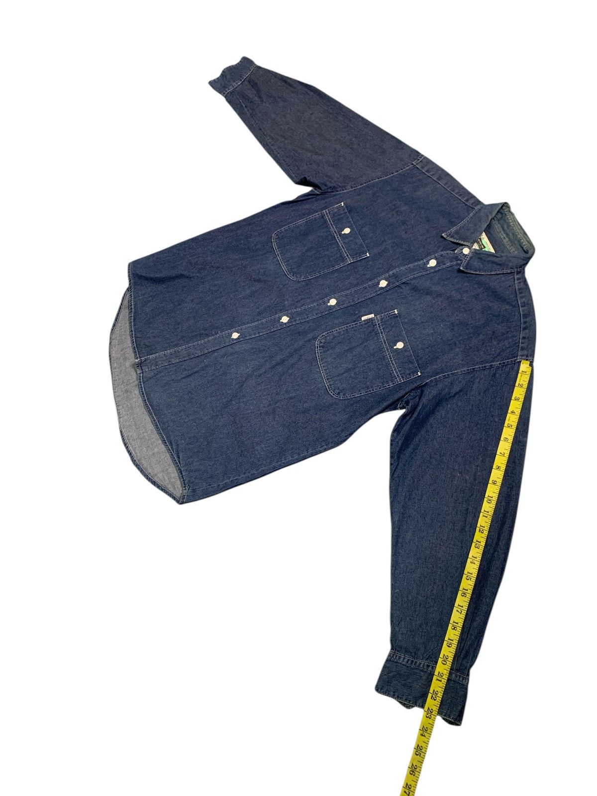 Japanese Brand Rare Design Denim Chic Double Pocket Soft Denim Button Ups Size US L / EU 52-54 / 3 - 10 Thumbnail