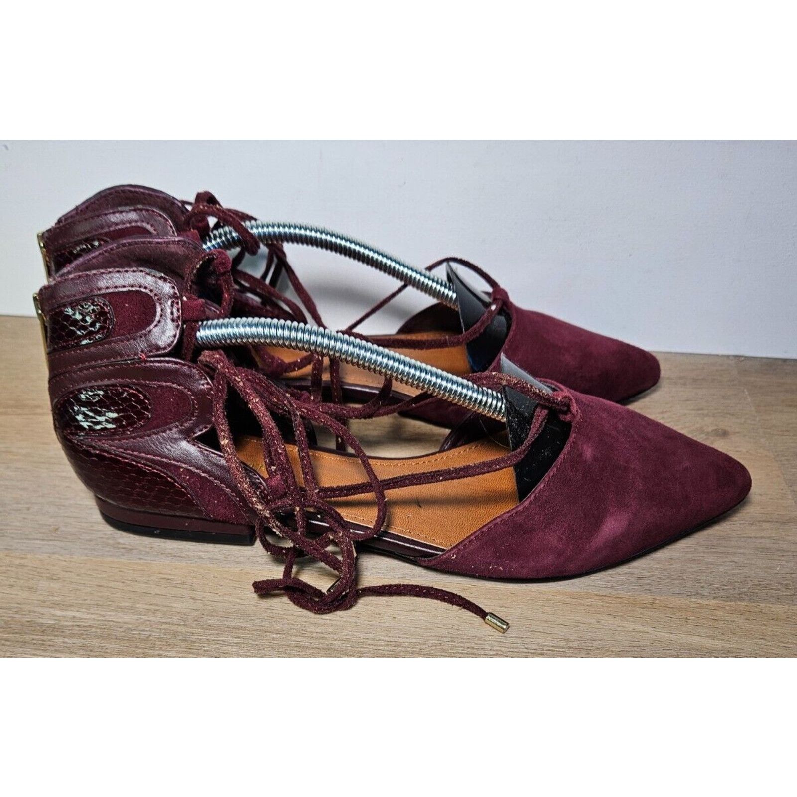 Saks Fifth Avenue Saks Fifth Avenue Cheryl Burgundy Suede Women’s 7.5M Size US 7.5 / IT 37.5 - 1 Thumbnail