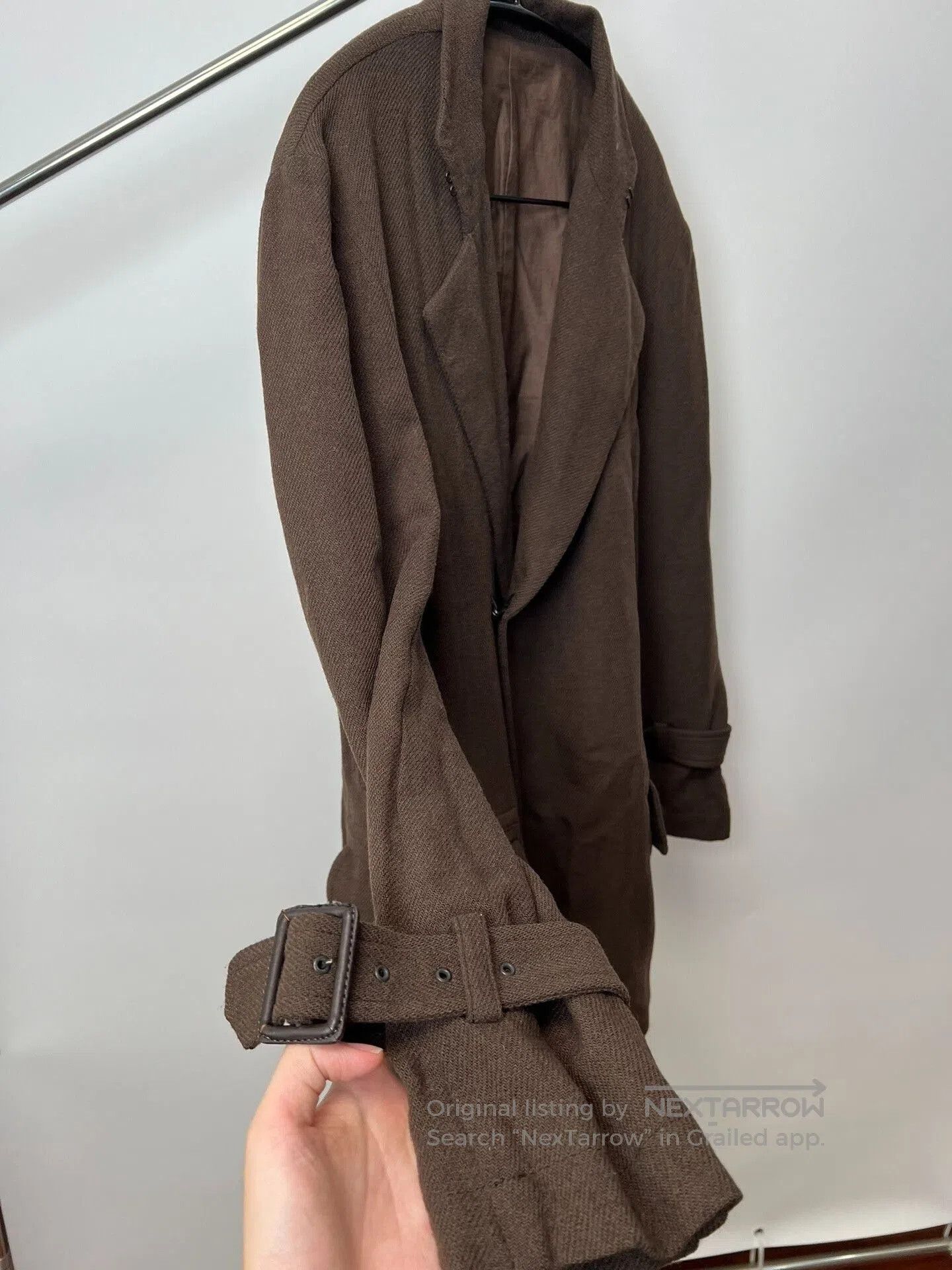 Yohji Yamamoto Adjustable Wool Blend Coat by Yohji Yamamoto. Size L / US 10 / IT 46 - 4 Thumbnail