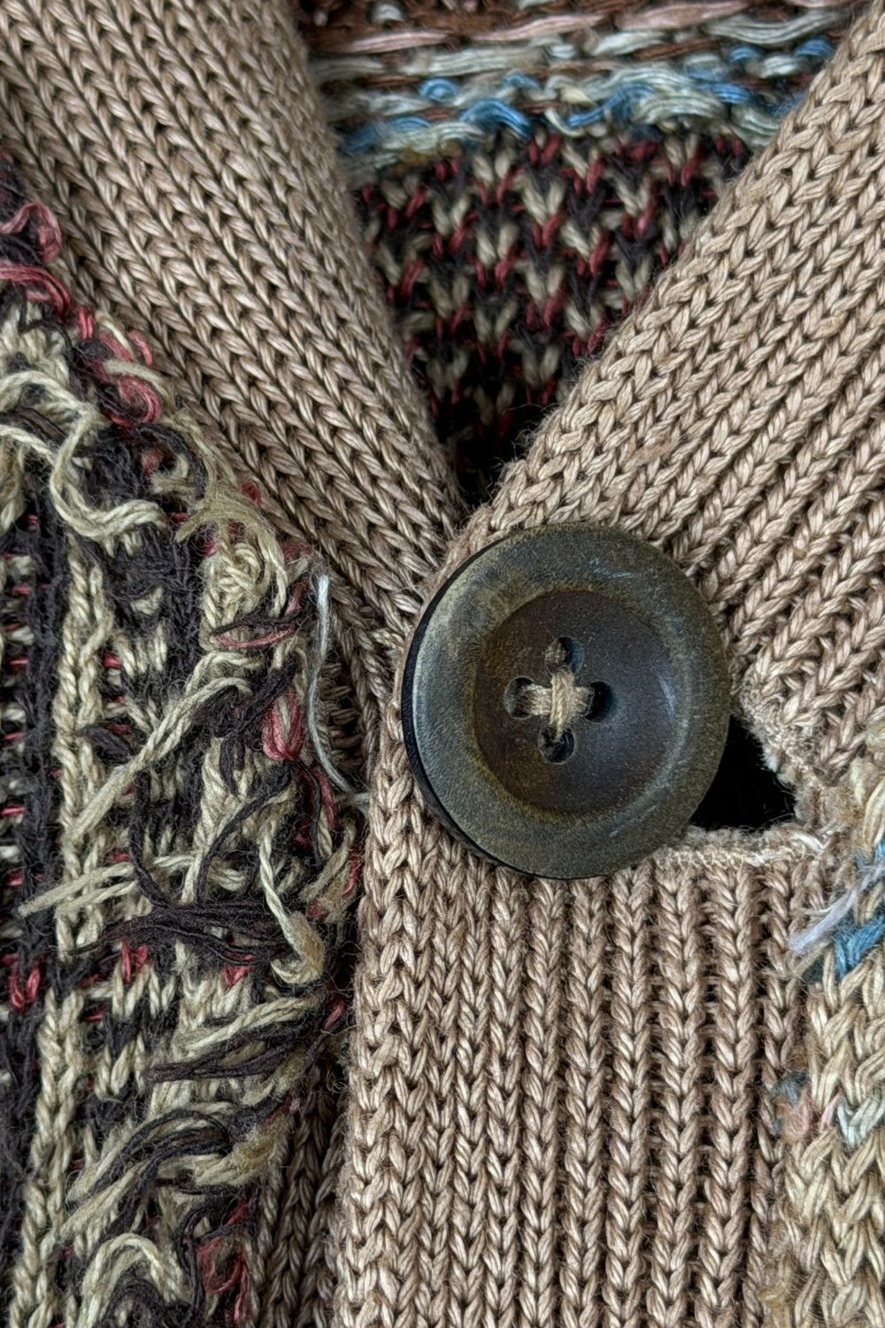 Polo Ralph Lauren ss05 Ralph Lauren Patchwork Tweed Cardigan – Early 2000s Size US L / EU 52-54 / 3 - 6 Thumbnail