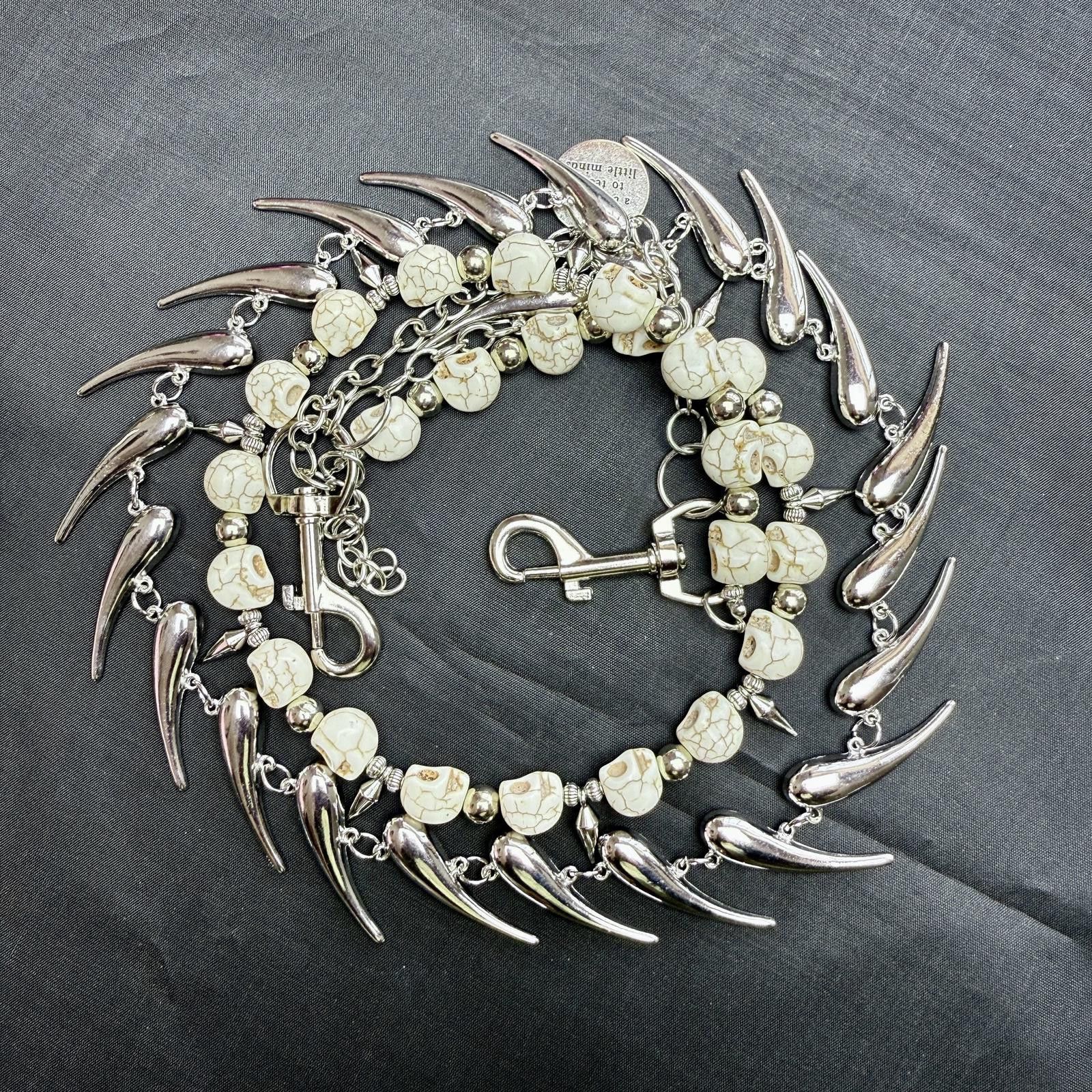 Jewelry Punk Spiked Double-Layer Chain – Gothic Skull Buck Tooth Size ONE SIZE - 2 Thumbnail