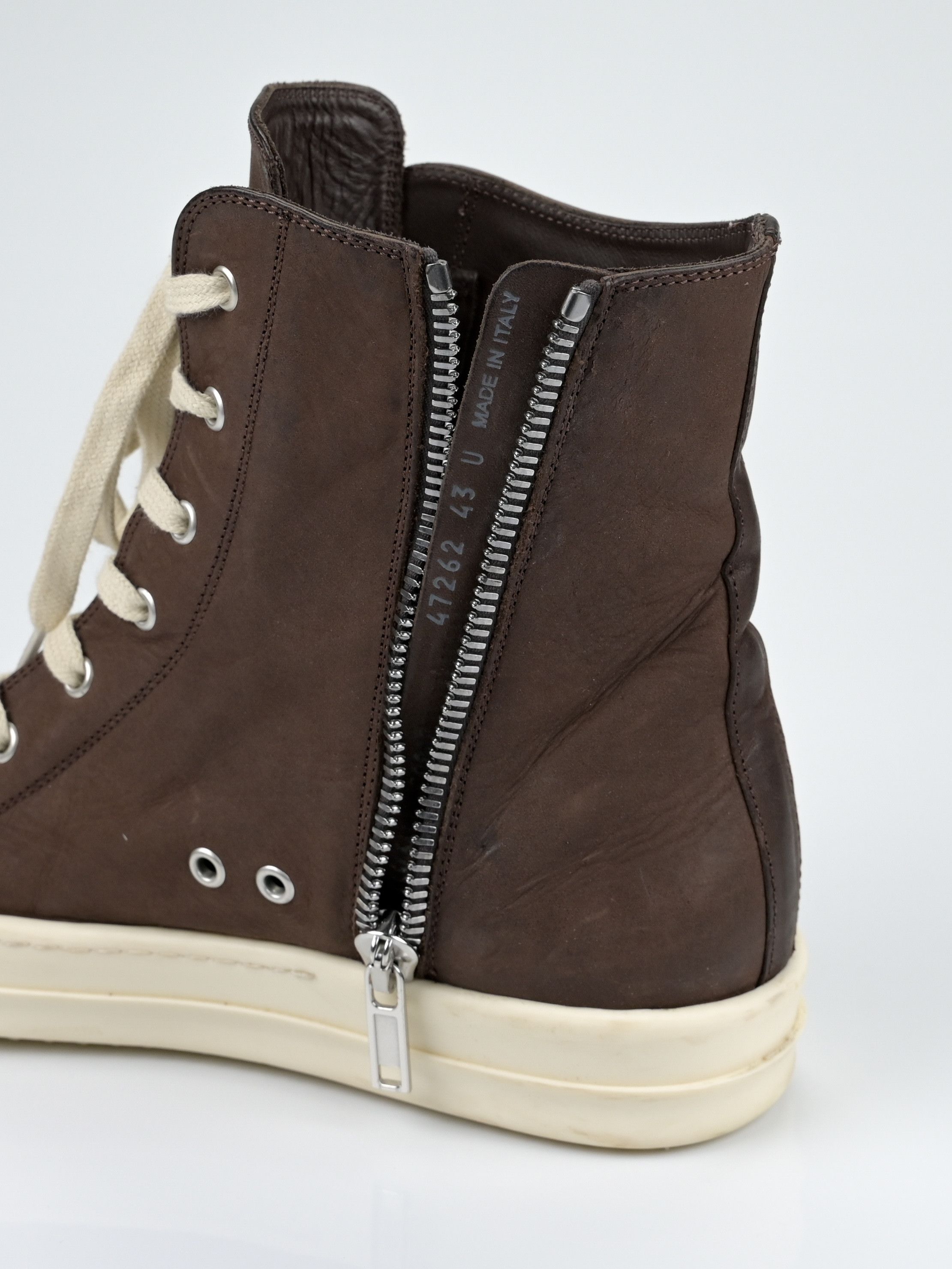Rick Owens Mainline Leather High Top Ramones Size US 10 / EU 43 - 13 Thumbnail