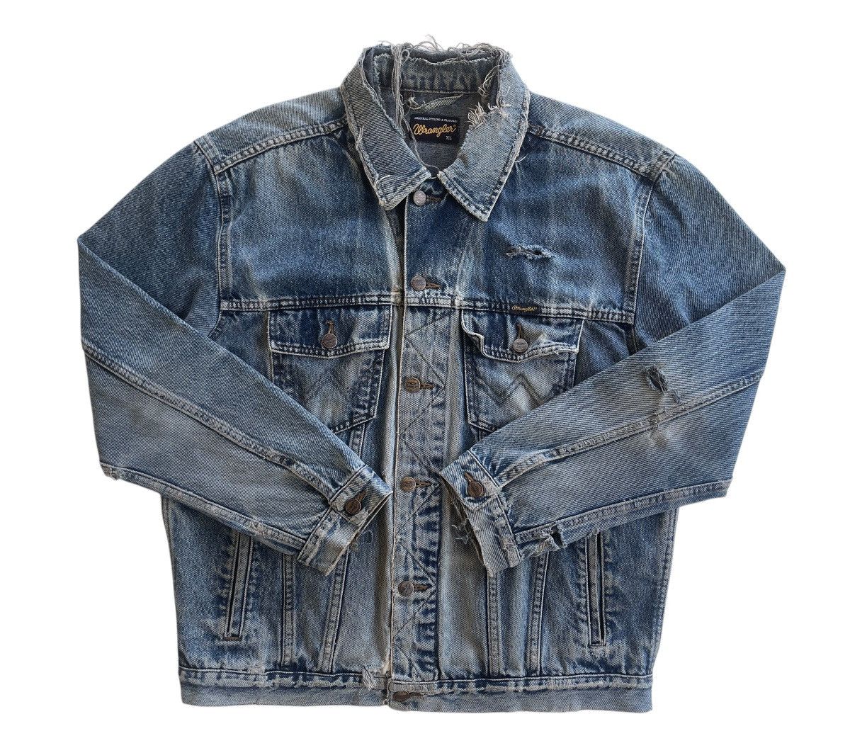 Vintage Thrashed!!! Vintage Wrangler Trucker Jacket Distressed Size US XL / EU 56 / 4 - 3 Thumbnail