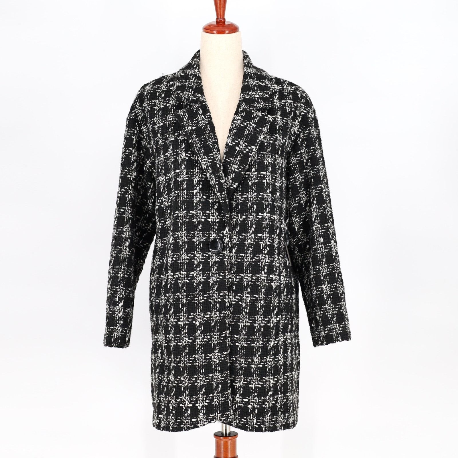 Vince Camuto Vince Camuto Women Black Cotton Classic Tweedy Jacket Size S Size S / US 4 / IT 40 - 4 Thumbnail