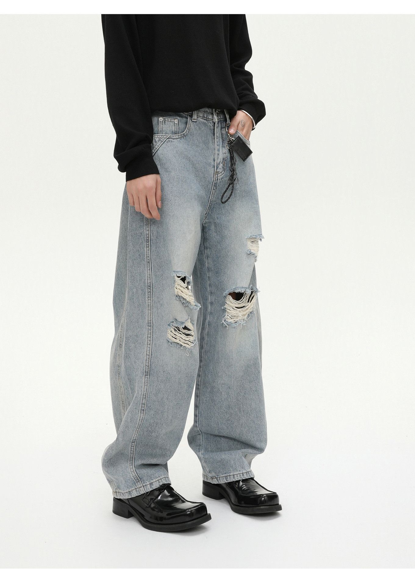 Vintage Men's American Distressed Casual Loose Ripped Scimitar Jeans Size US 32 / EU 48 - 3 Thumbnail