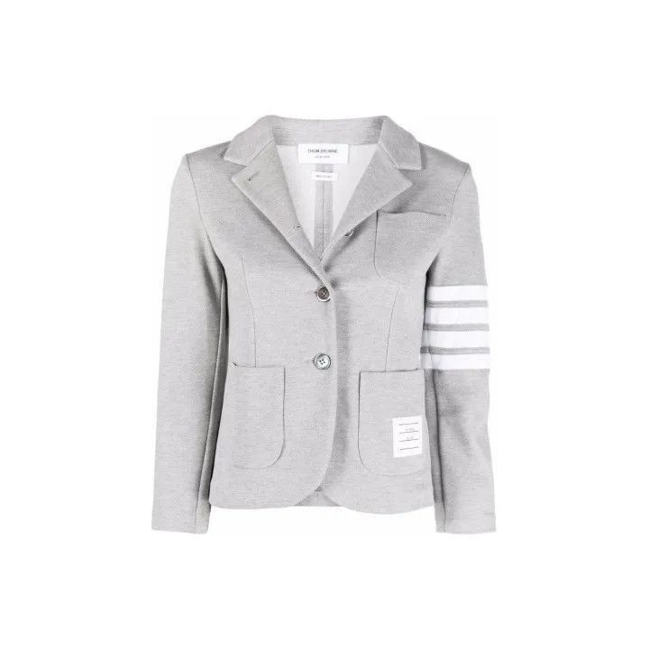 Thom Browne Thom Browne Gray Striped Blazer for Women -2507 Size S / US 4 / IT 40 - 2 Thumbnail