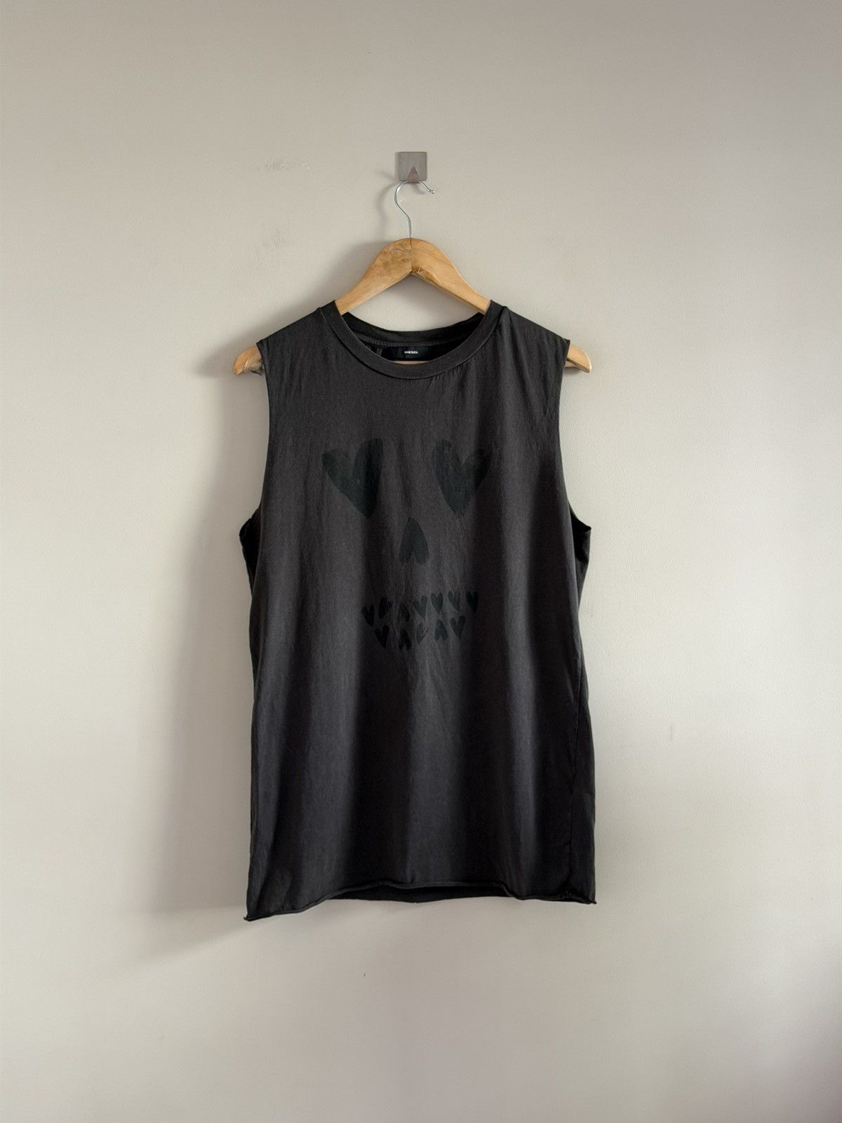Diesel Washed Faded Diesel Heart Graphic Skull Sleeveless Tank Top Size S / US 4 / IT 40 - 1 Thumbnail