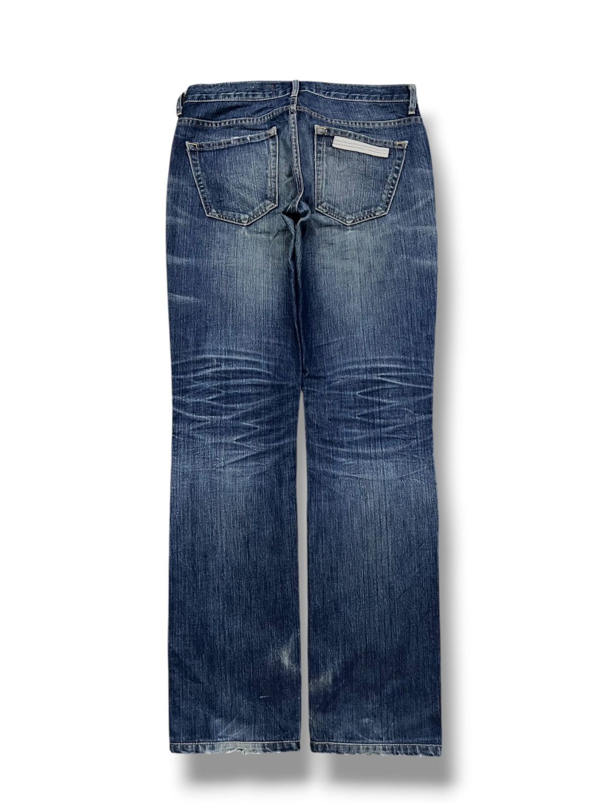 Japanese Brand Vintage Degaine Usa - Faded Wash Honeycomb, Distressed Denim Size 30" / US 8 / IT 44 - 3 Thumbnail