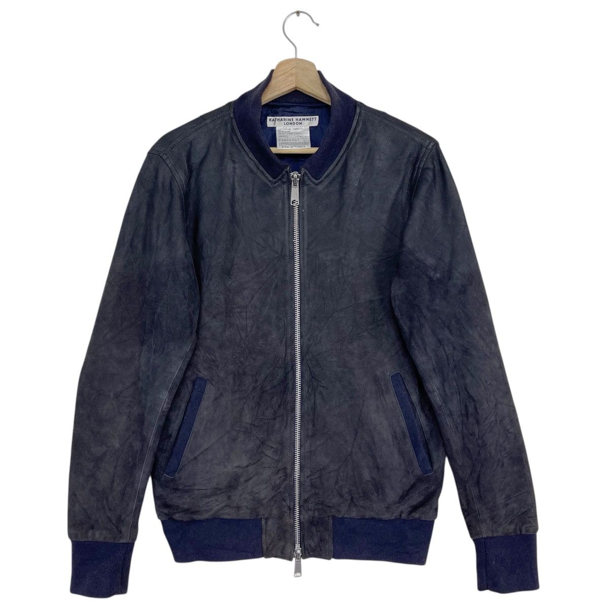 Katharine Hamnett London Suede Leather Gradient Jacket Size US M / EU 48-50 / 2 - 1 Thumbnail