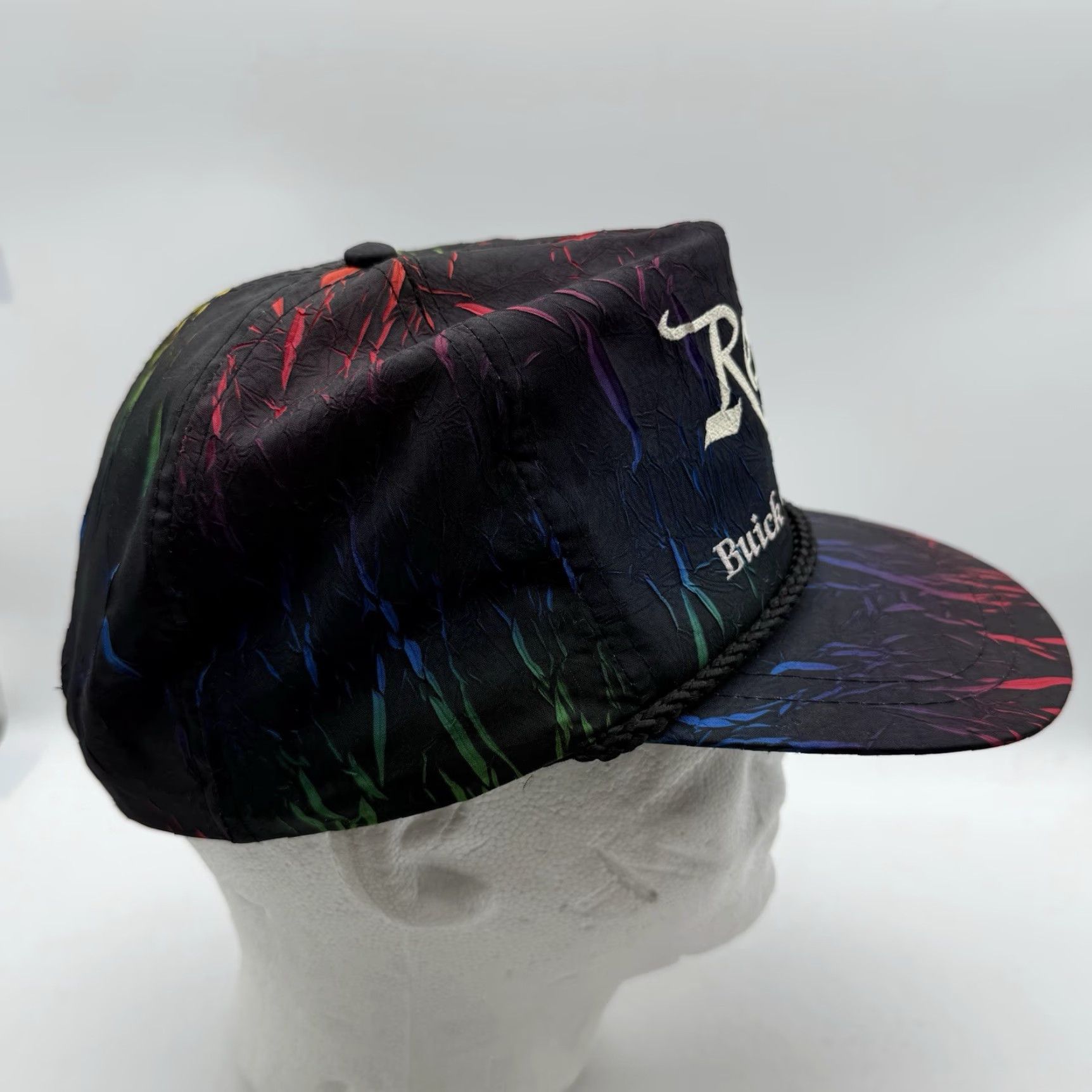 Gloverall VINTAGE Reilly's Buick GMC Truck Hat Snapback Black All Over Graphics Rope Cap One Size KC 1980s Mens Size ONE SIZE - 3 Thumbnail