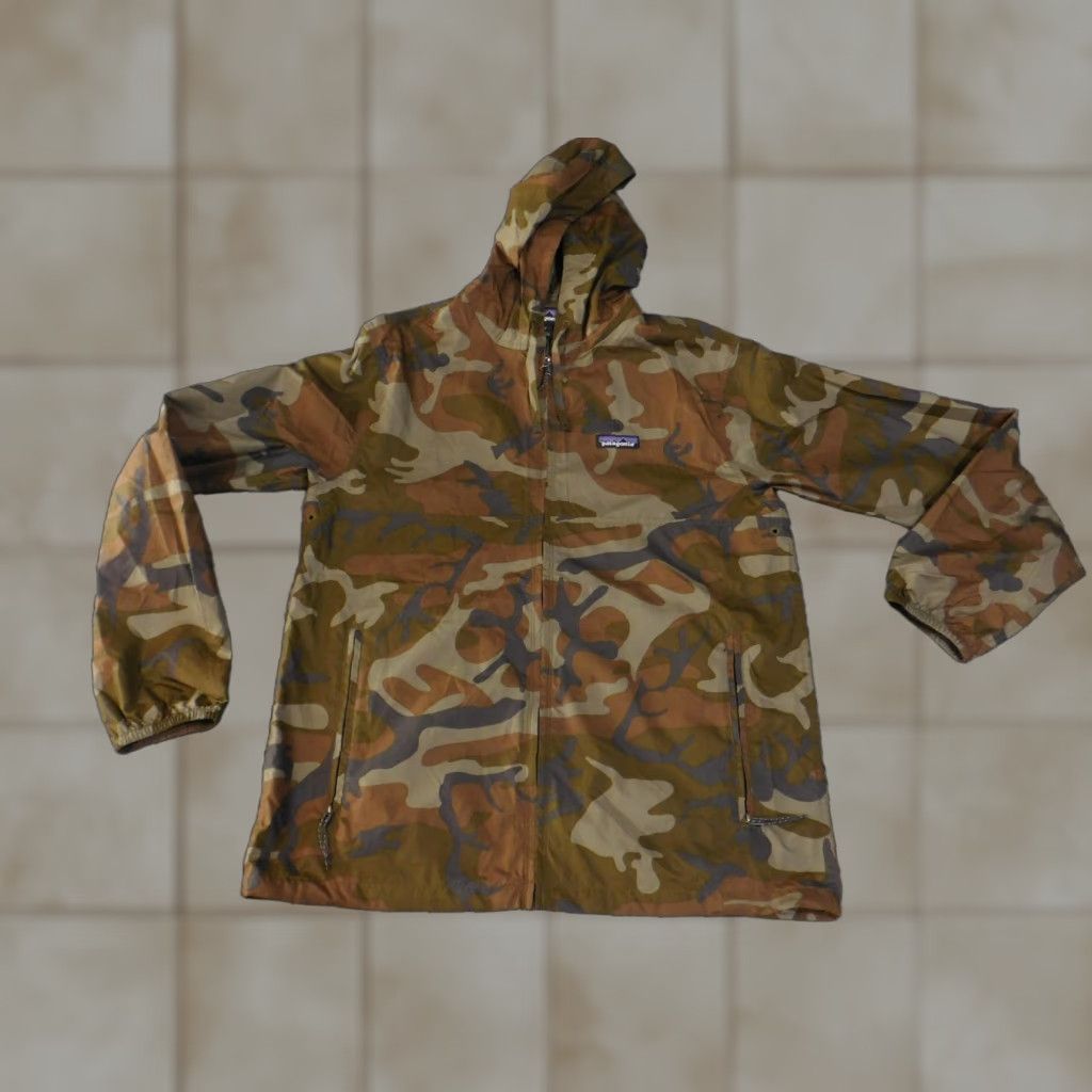 Patagonia Patagonia Jacket Mens Small Camo Brown Hooded Full Zip Windbreaker Outdoors Coat Size US S / EU 44-46 / 1 - 1 Thumbnail