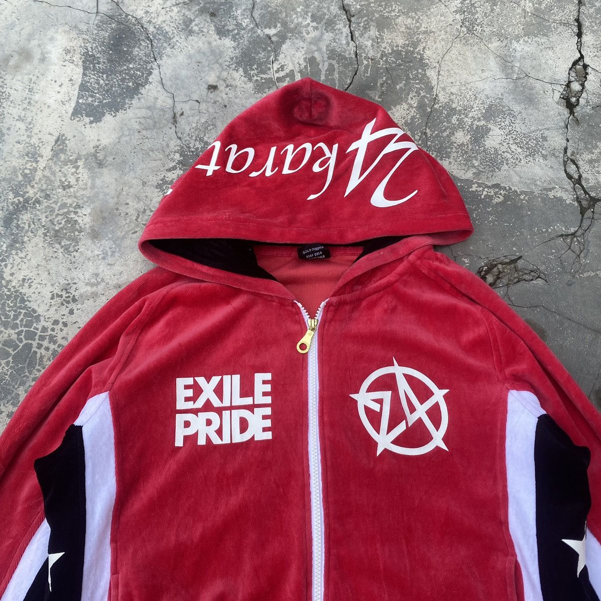 Japanese Brand 24 KARATS X EXILE PRIDE Blood Red Velvet Hoodie Size US M / EU 48-50 / 2 - 5 Thumbnail