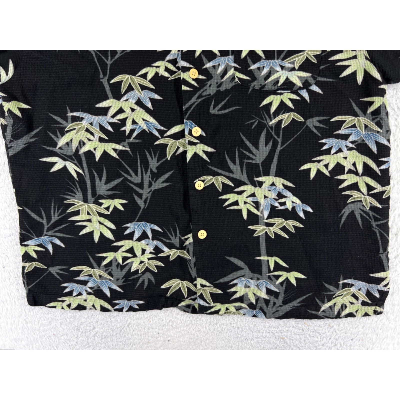 Vintage VINTAGE Original Island Sport Shirt Mens XL Black Bamboo 100% Rayon Floral Hawaii Aloha Button-Up Short Sleeve Casual Dressy Size US XL / EU 56 / 4 - 5 Thumbnail