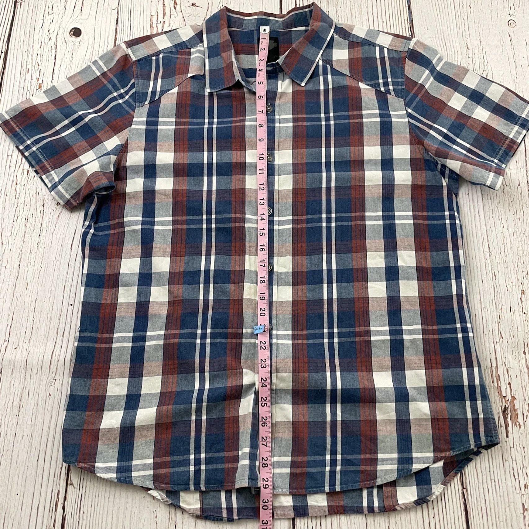 Harley Davidson VINTAGE Harley-Davidson Plaid Short Sleeve Button Front Shirt Mens XL Blue Red White Size US XL / EU 56 / 4 - 5 Thumbnail