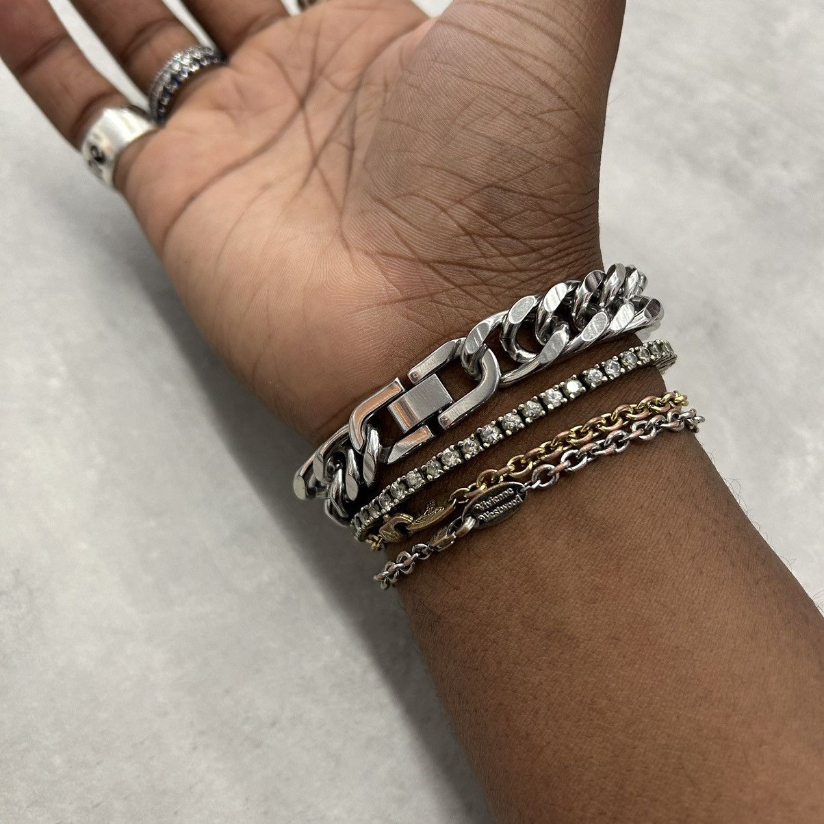 Vintage Y2K 2000s cuban style link thick heavyweight silver bracelet Size ONE SIZE - 4 Thumbnail