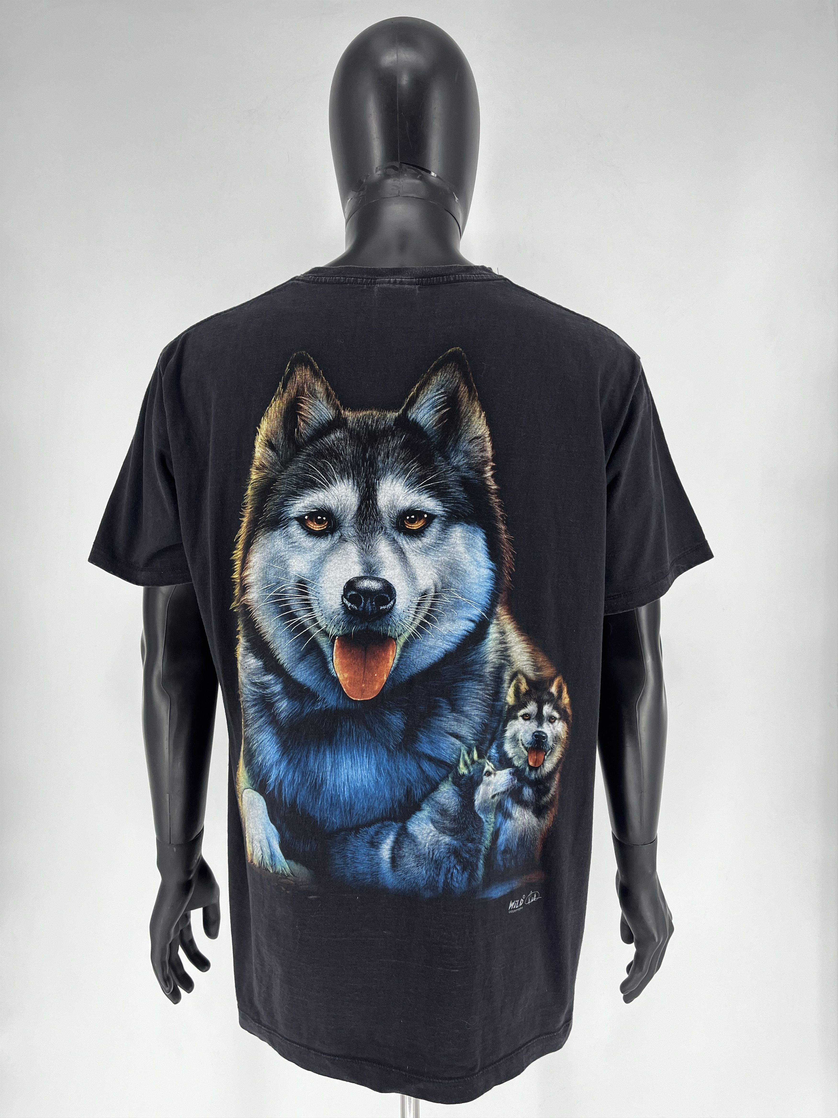 Vintage Vintage 90s Wolf Face Boxy Fit Tee Toys Rock Spiral XLize M Size US XL / EU 56 / 4 - 8 Thumbnail