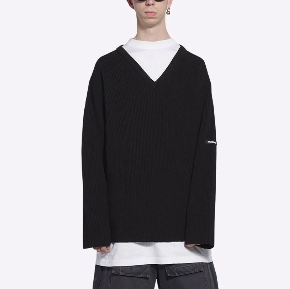 Balenciaga Balenciaga FW21 Layered V-Neck Jumper Size US S / EU 44-46 / 1 - 10 Thumbnail