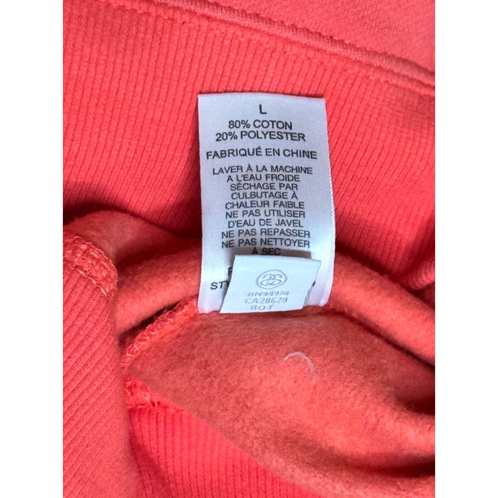 VINTAGE Stussy Sweatshirt Crew Neck Orange 90s Logo Pullover Men L Orange USA Streetwear Mens