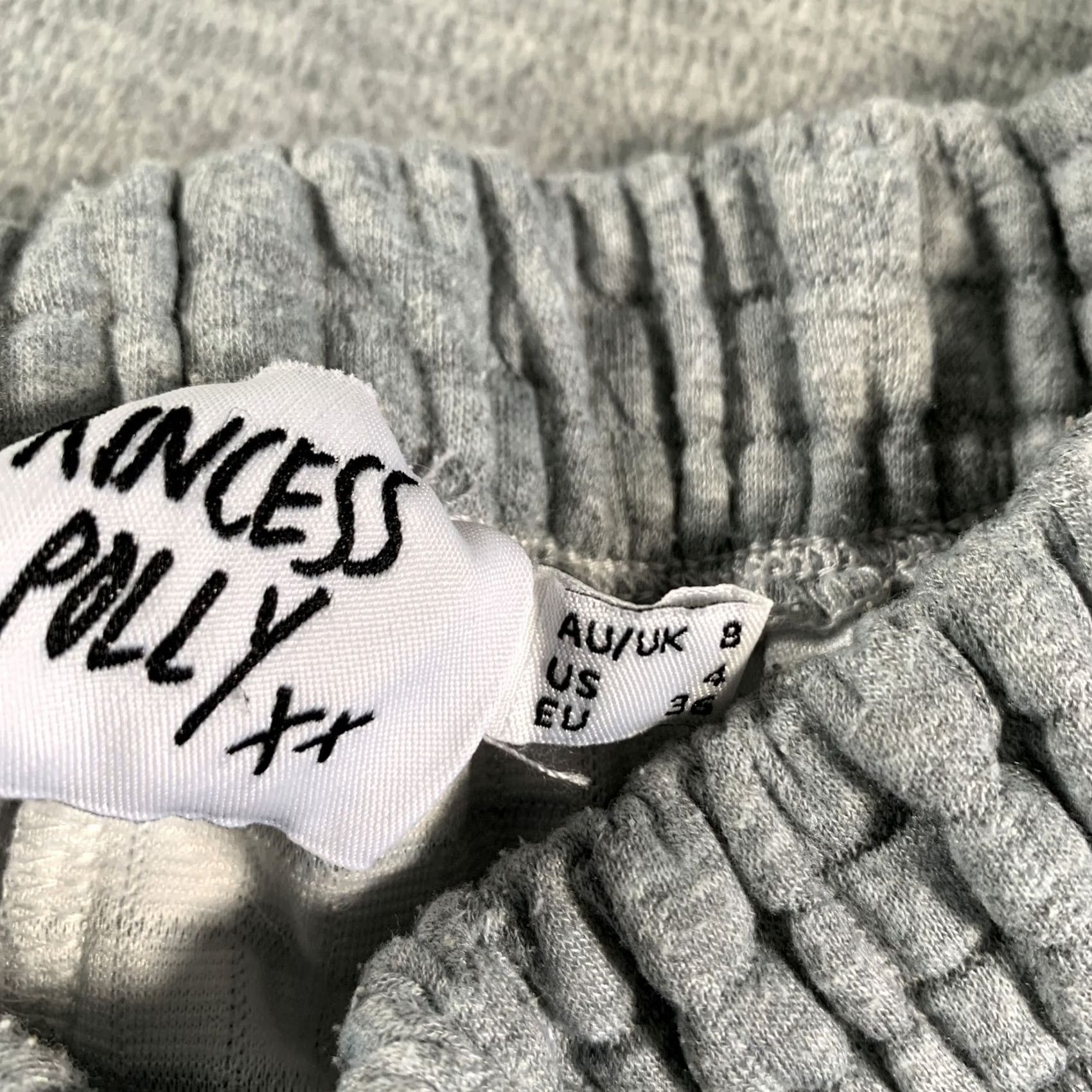 PRINCESS POLLY Princess Polly Pants Womens 4 Gray Waffle Knit Jogger Loungewear Cozy Casual Pants Size 27" / US 4 / IT 40 - 6 Thumbnail