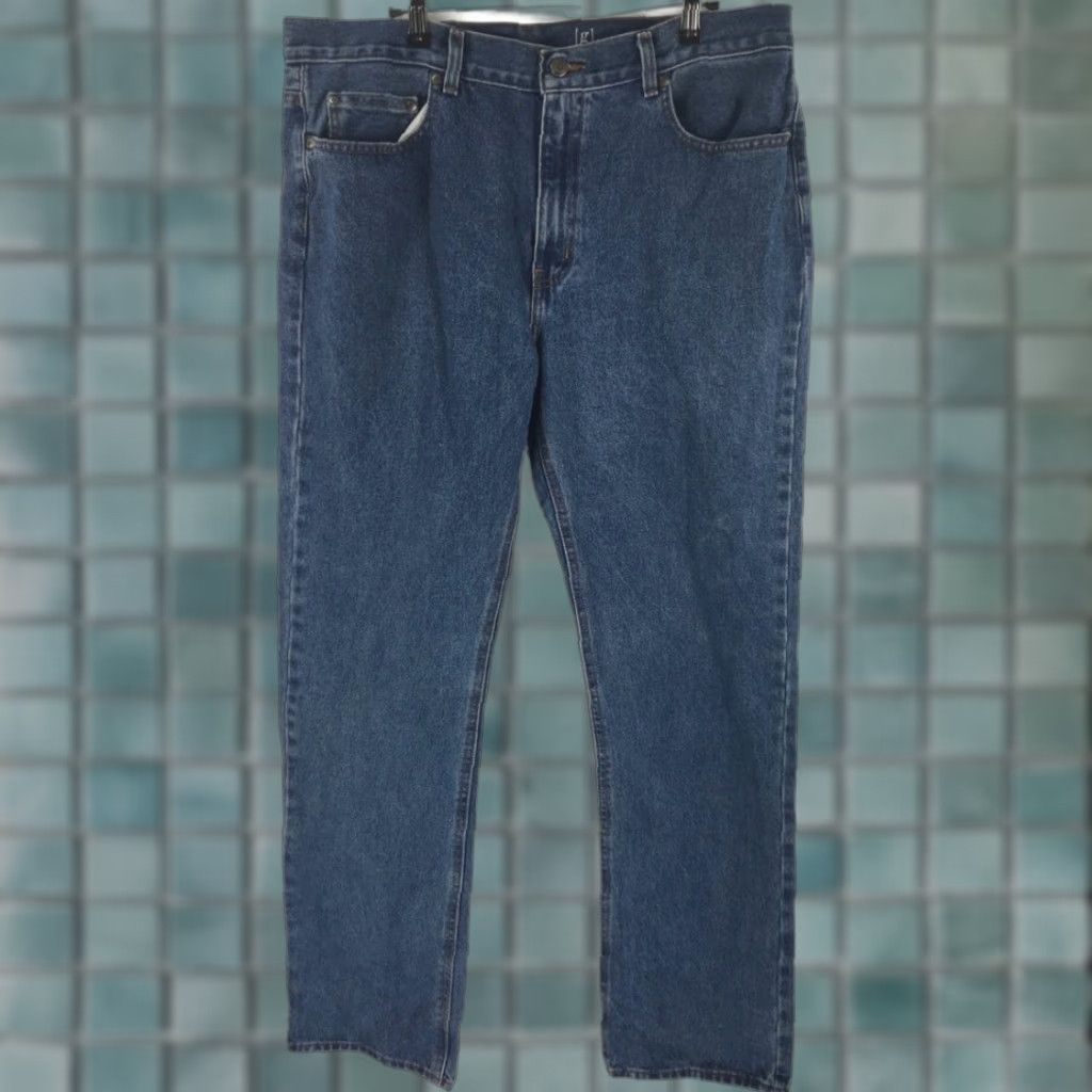 Lee Lee Mens George Classic Straight Denim Jeans Cotton Blue 36x34 Regular Medium Wash Mens Jeans Size US 36 / EU 52 - 1 Thumbnail