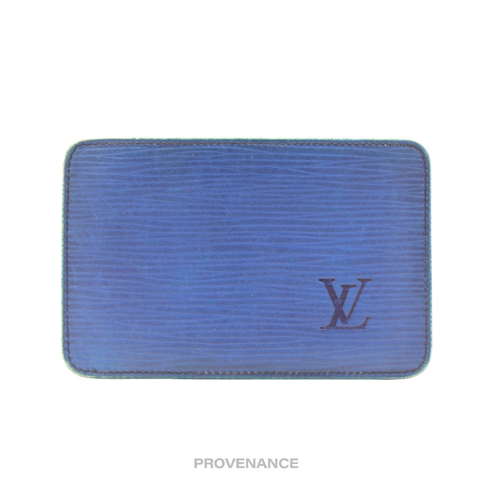 image of Louis Vuitton "malletier" Card Holder Wallet - Blue Epi, Men's